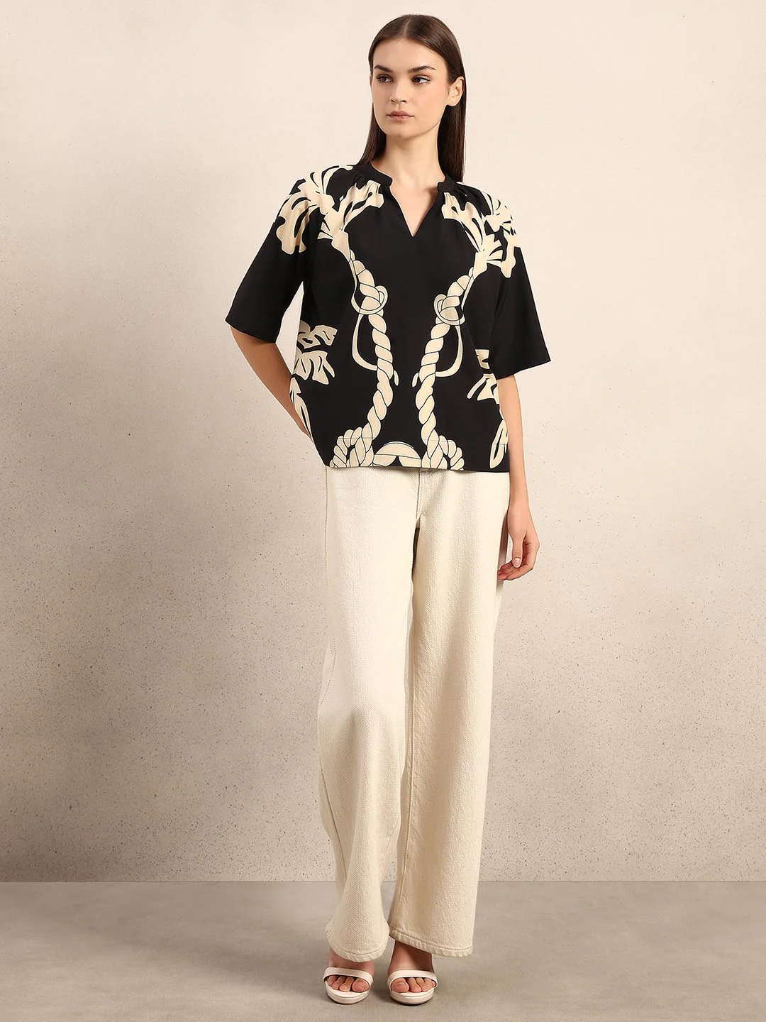 Black Printed Top - Image 5