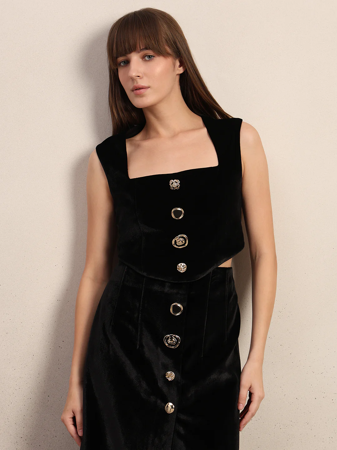 Black Velvet Corset Top - Image 2