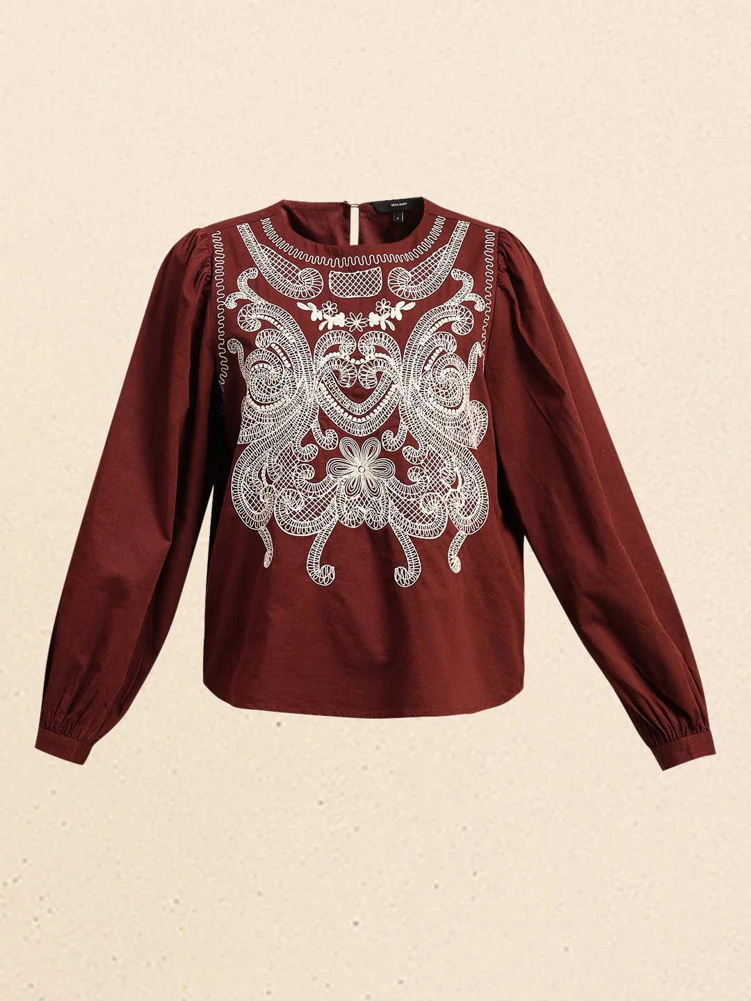 Dark Red Embroidered Top - Image 7