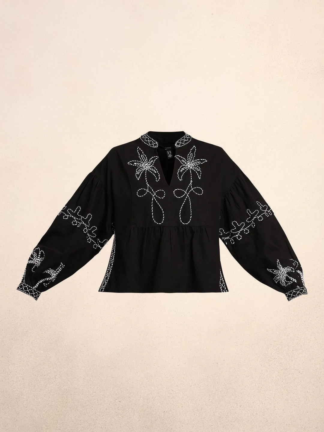 Embroidered V-Neck Top - Image 7