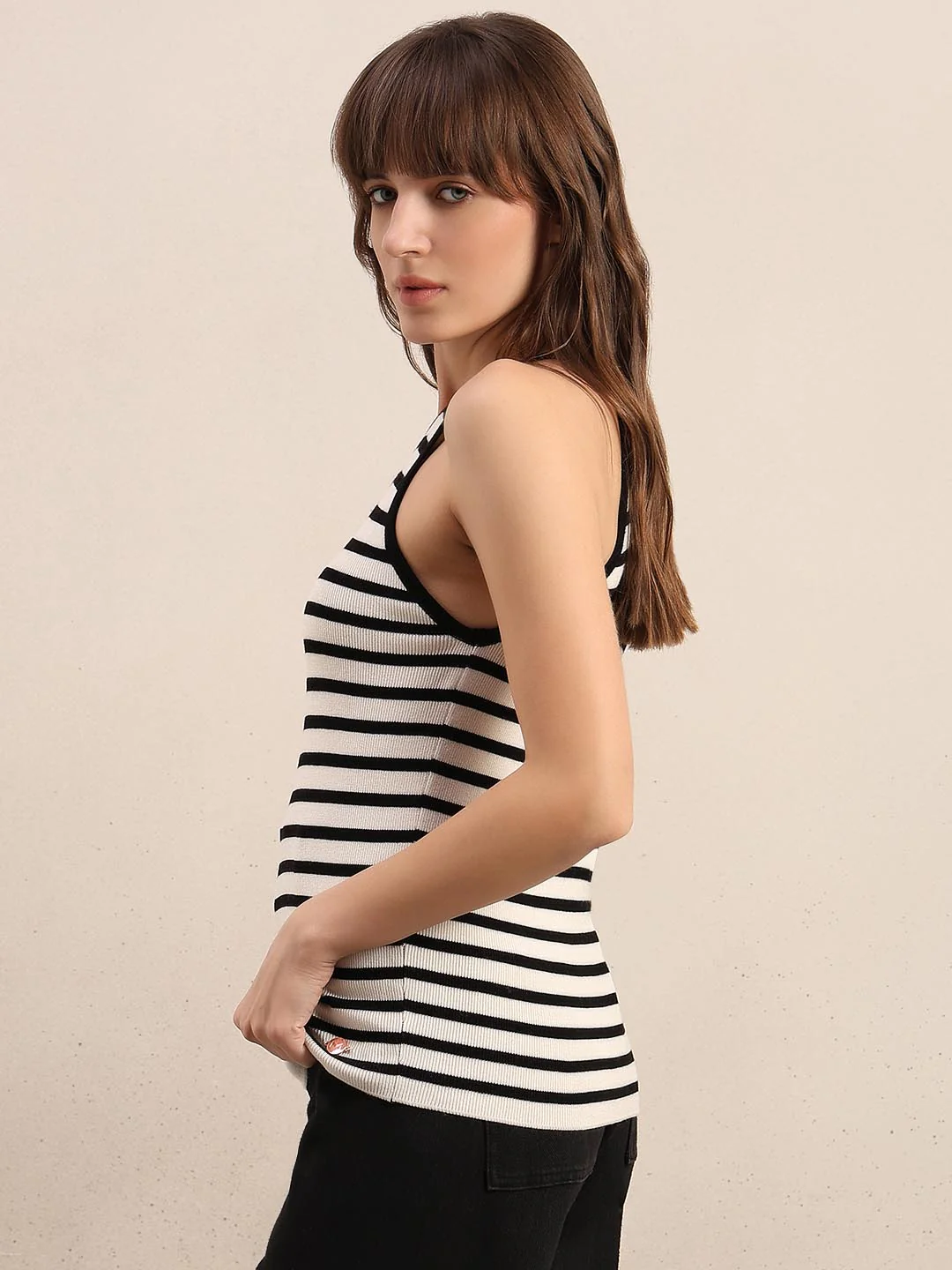 White Striped Knit Top - Image 3