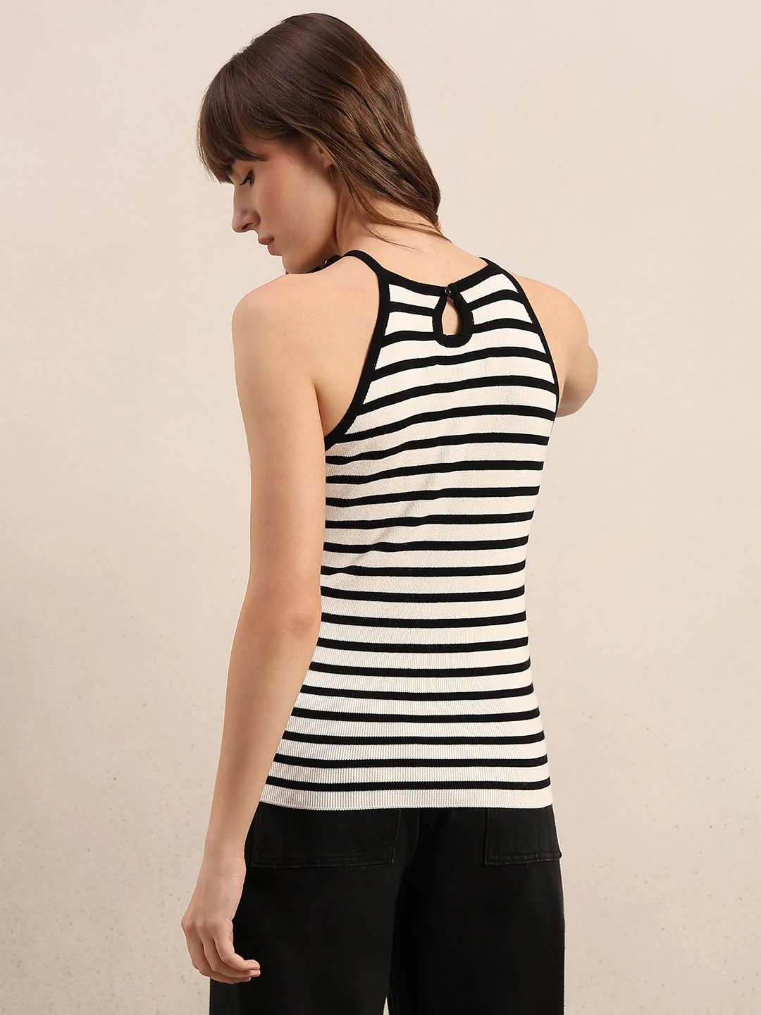 White Striped Knit Top - Image 4