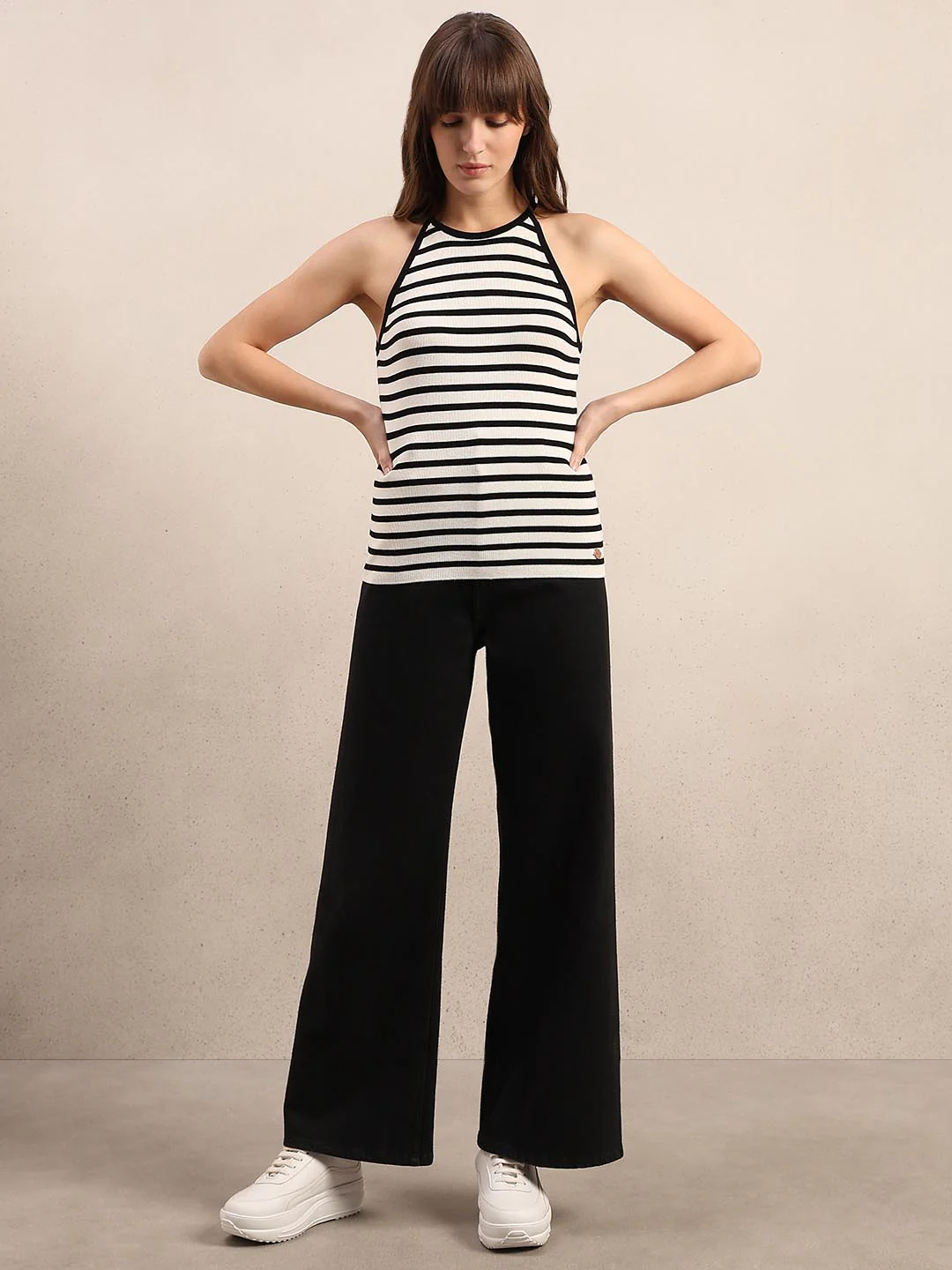 White Striped Knit Top - Image 5