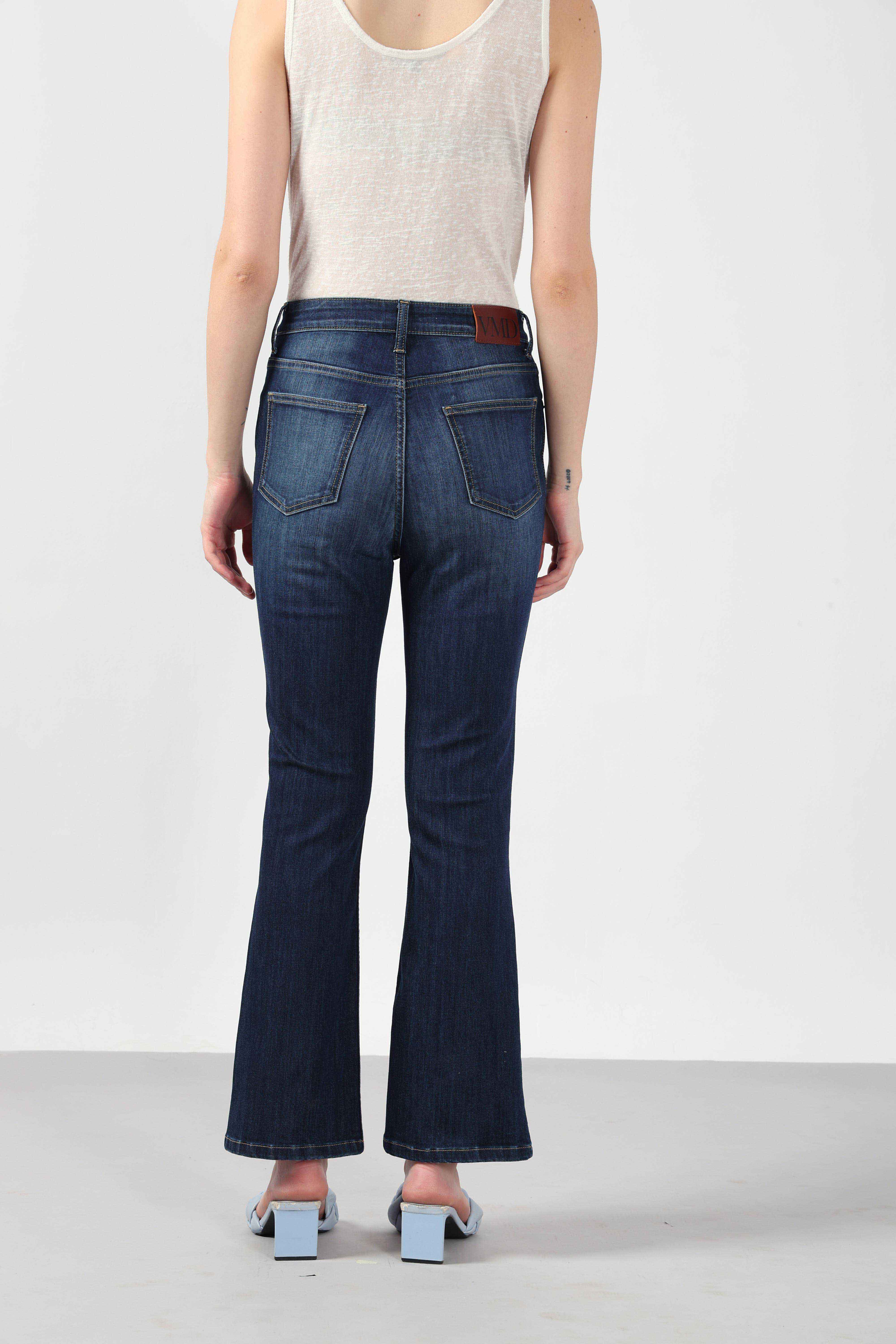 Blue Mid Rise Bootcut Jeans - Image 10