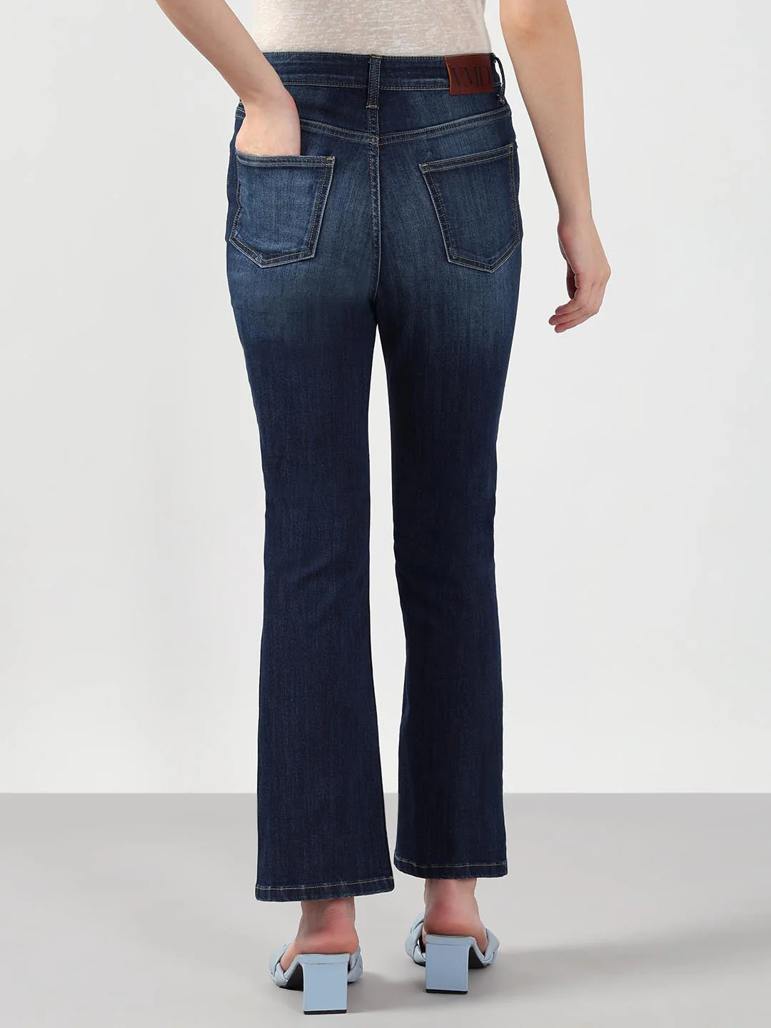 Blue Mid Rise Bootcut Jeans - Image 3