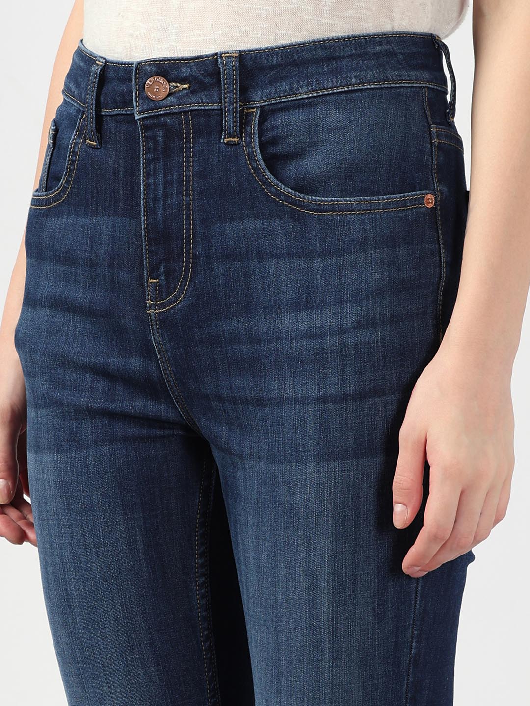 Blue Mid Rise Bootcut Jeans - Image 8