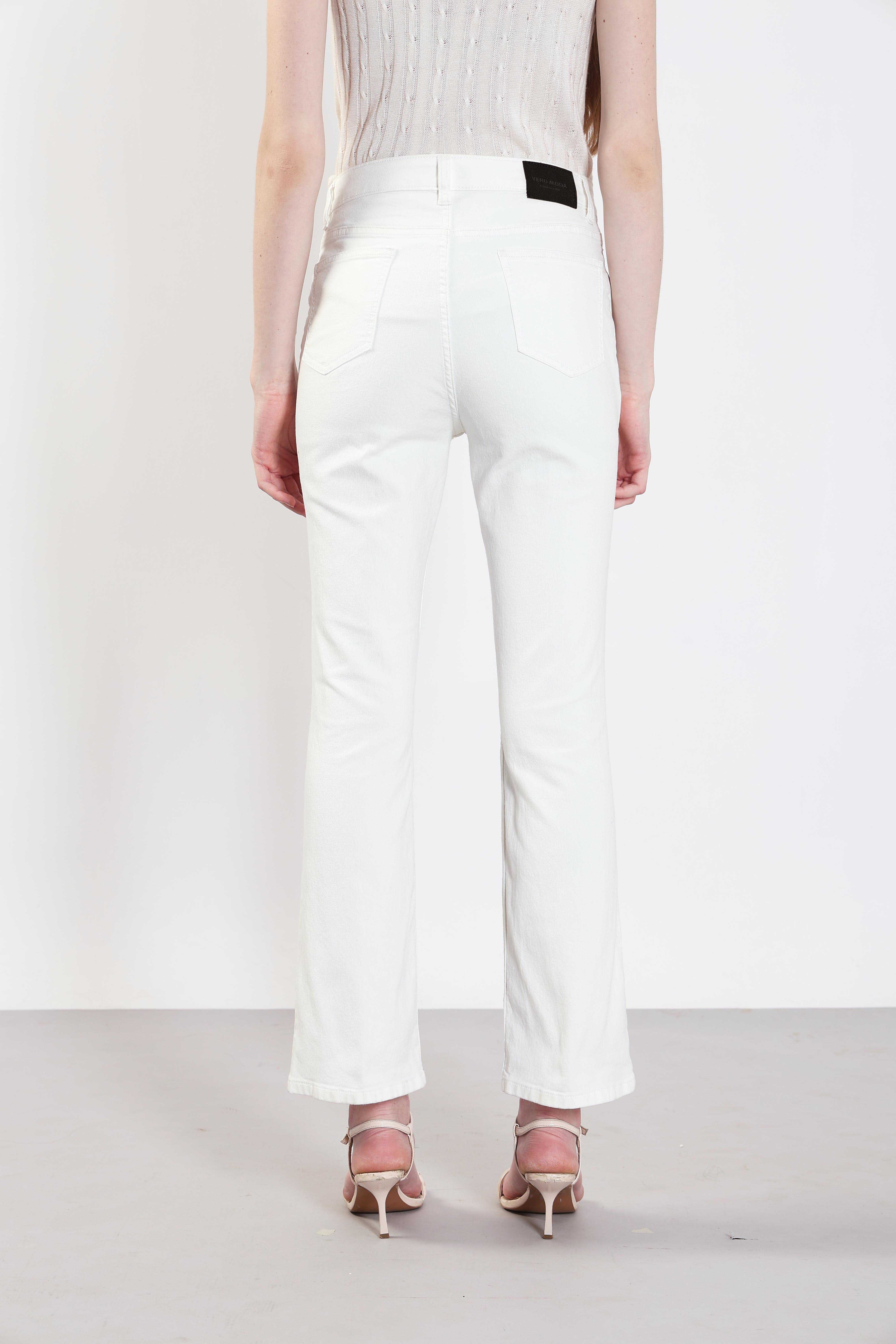 White Mid Rise Bootcut Jeans - Image 10