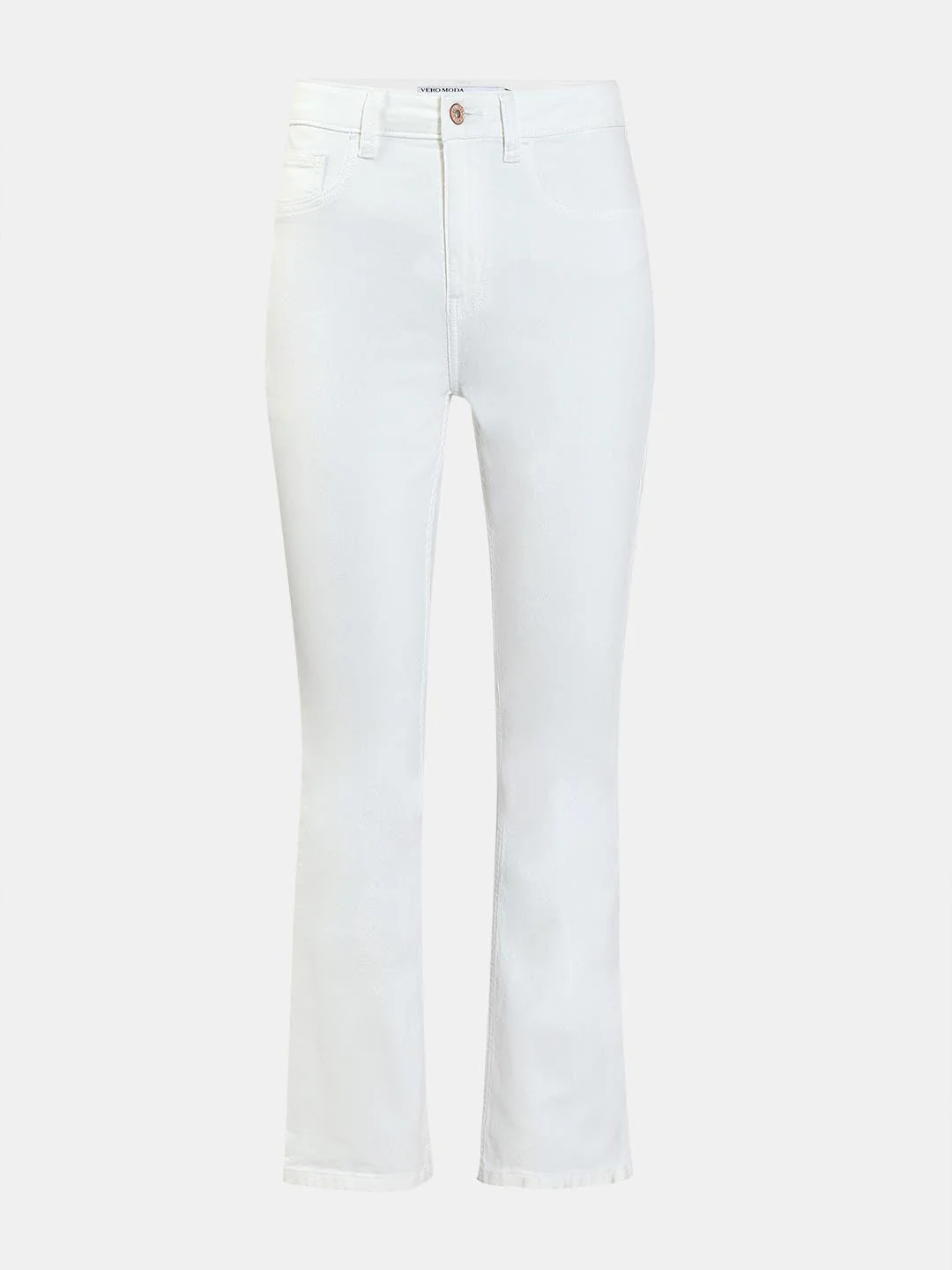 White Mid Rise Bootcut Jeans - Image 7