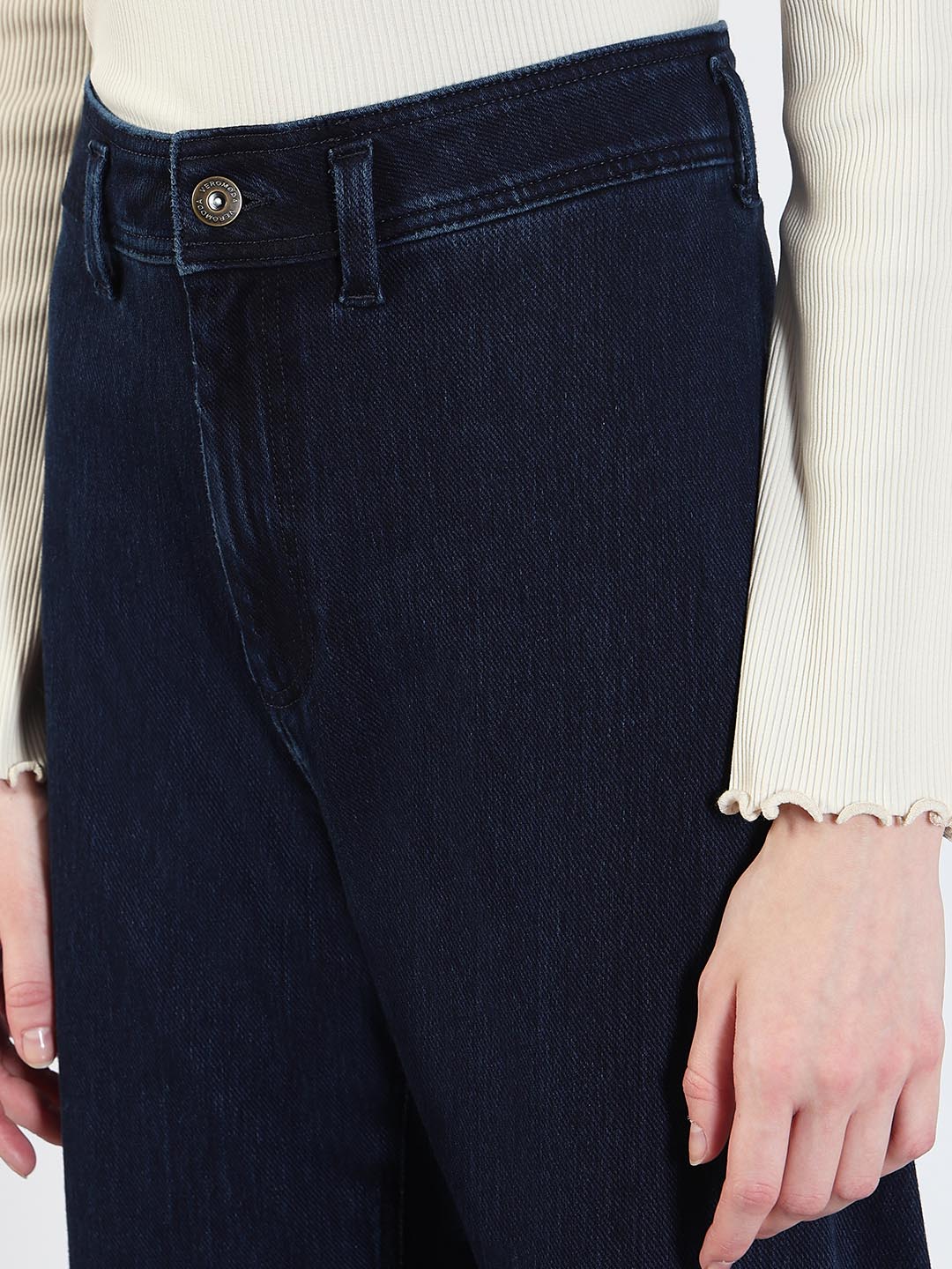Dark Blue High Rise Wide Leg Jeans - Image 8