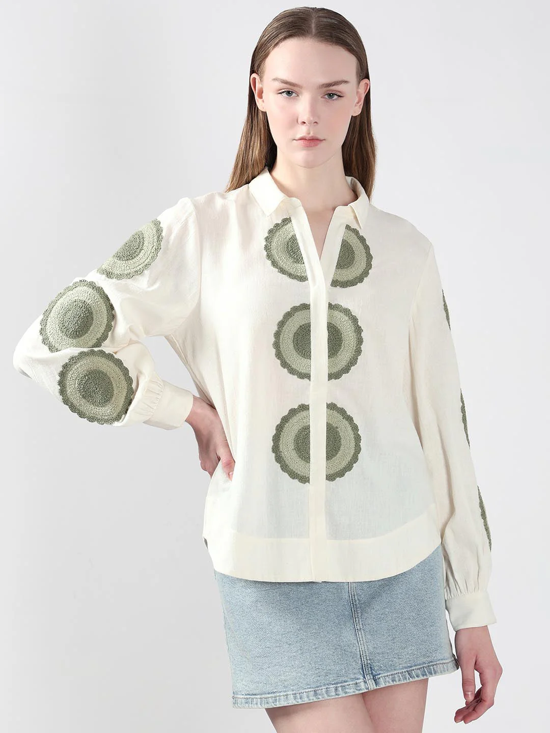 White Embroidered Shirt - Image 2