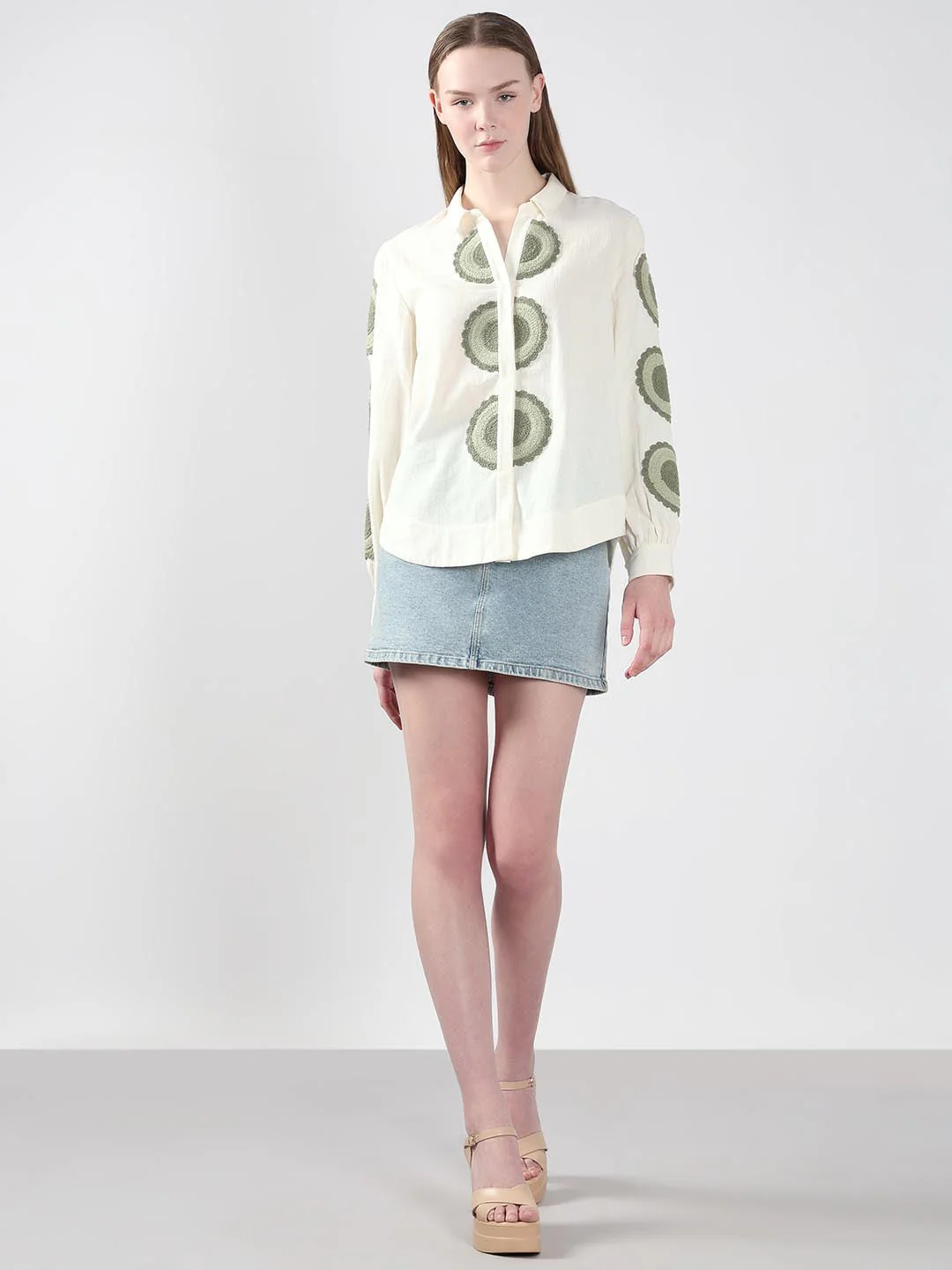 White Embroidered Shirt - Image 5