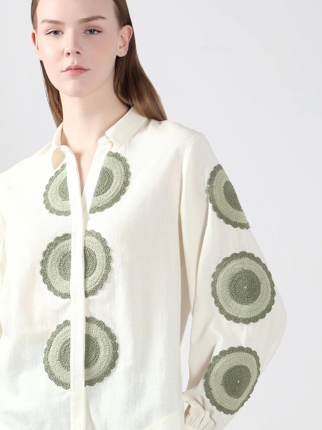White Embroidered Shirt - Image 6