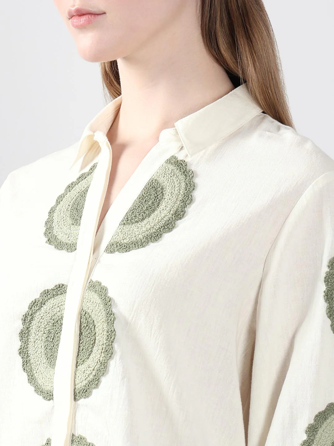 White Embroidered Shirt - Image 8