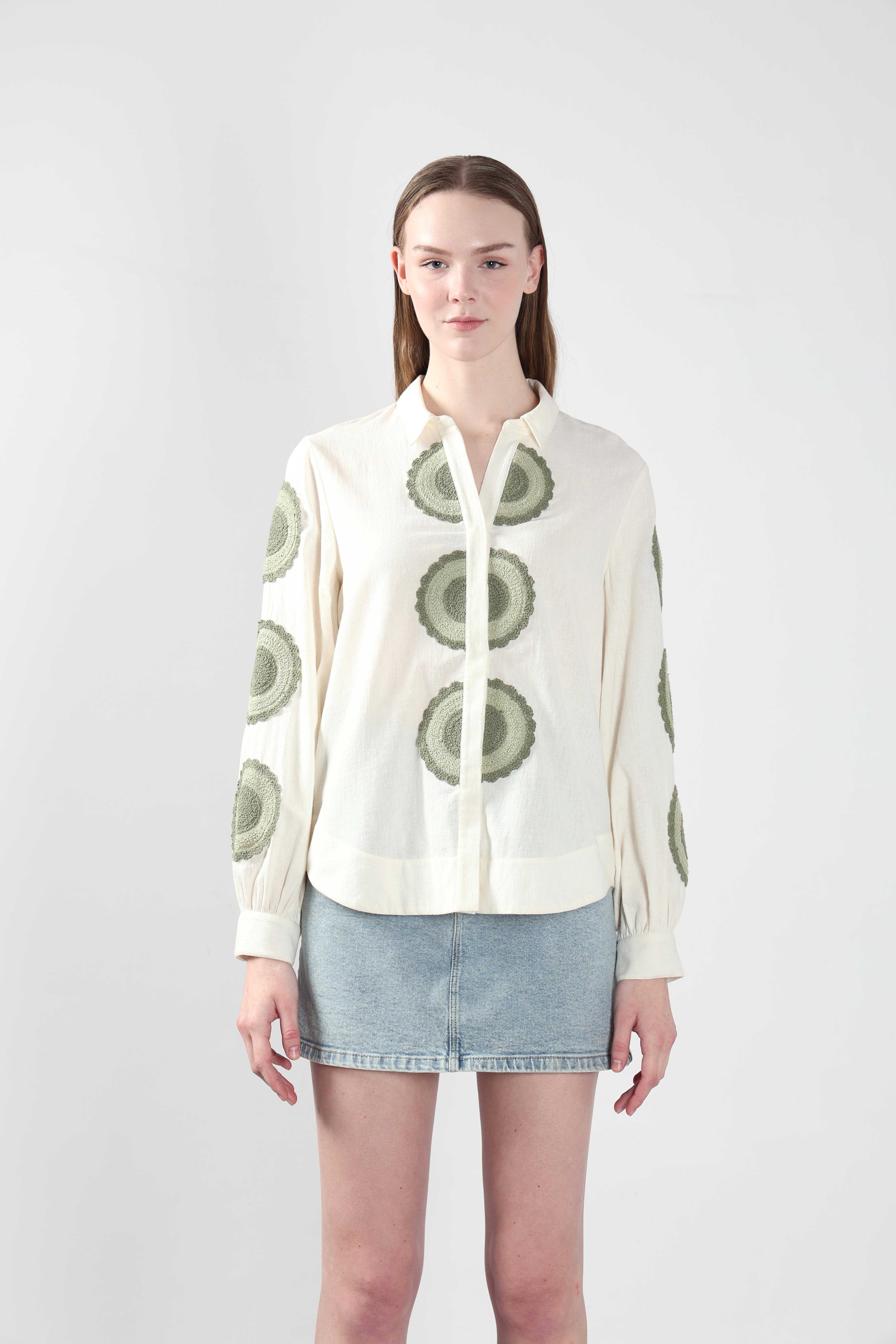 White Embroidered Shirt - Image 9