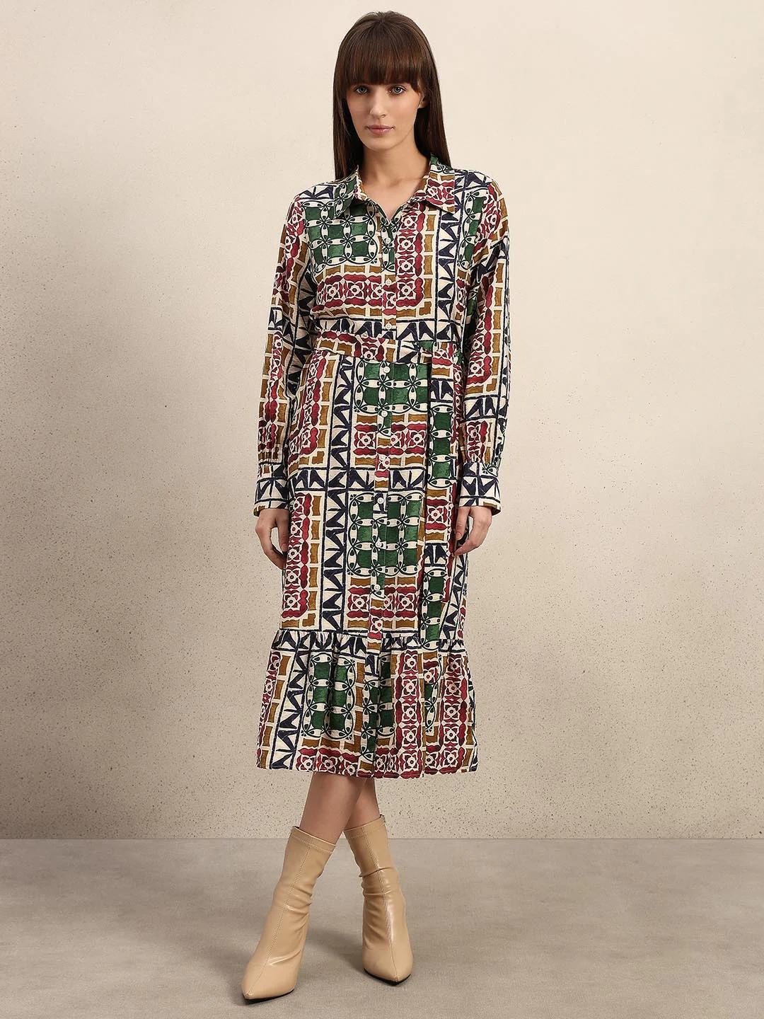 Multi-Colour Printed Shirt Dress - Image 2
