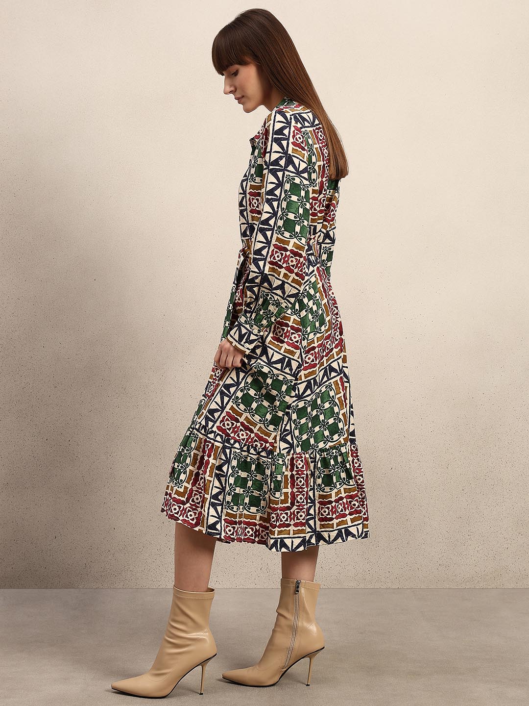 Multi-Colour Printed Shirt Dress - Image 3