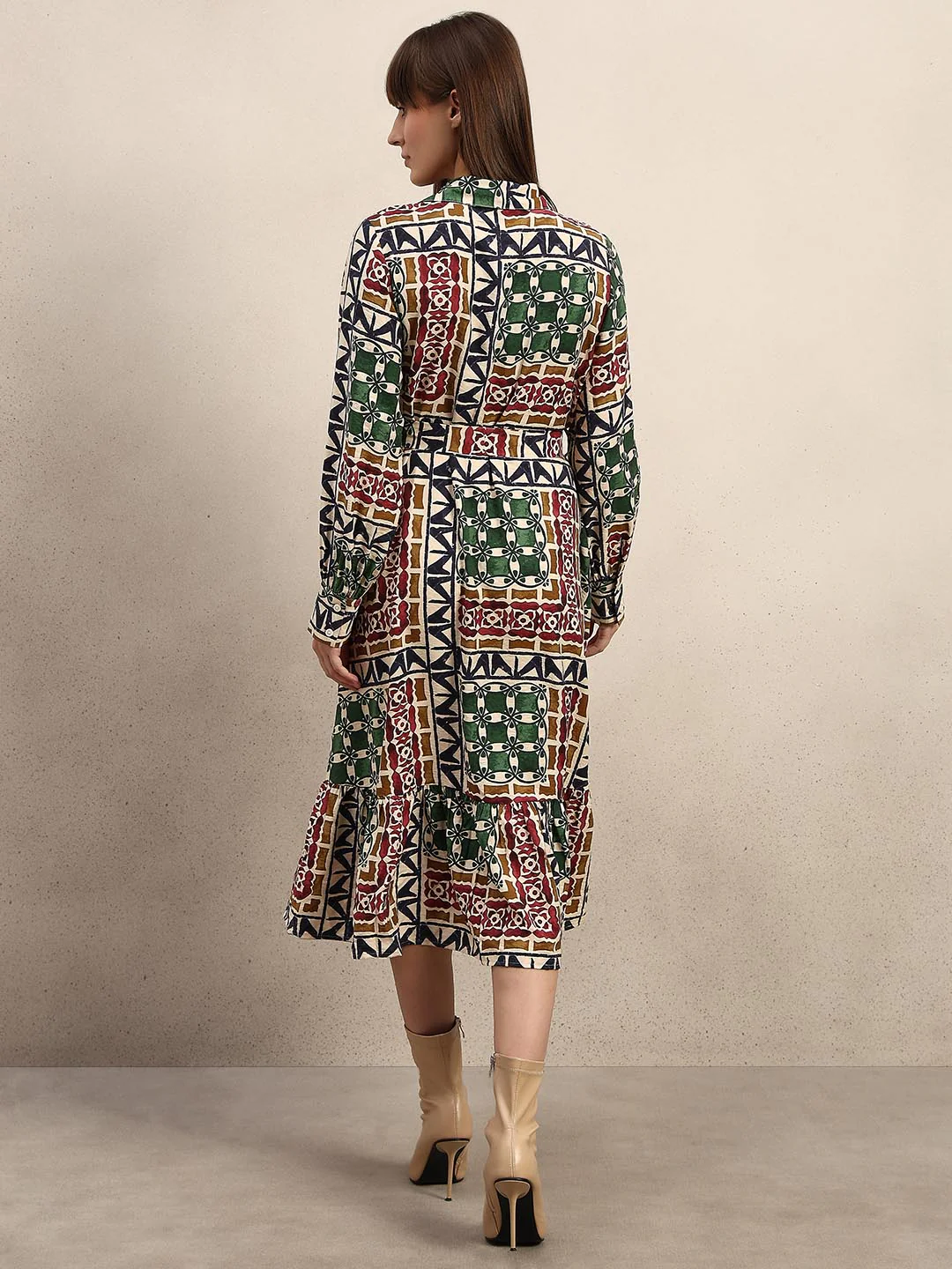 Multi-Colour Printed Shirt Dress - Image 4