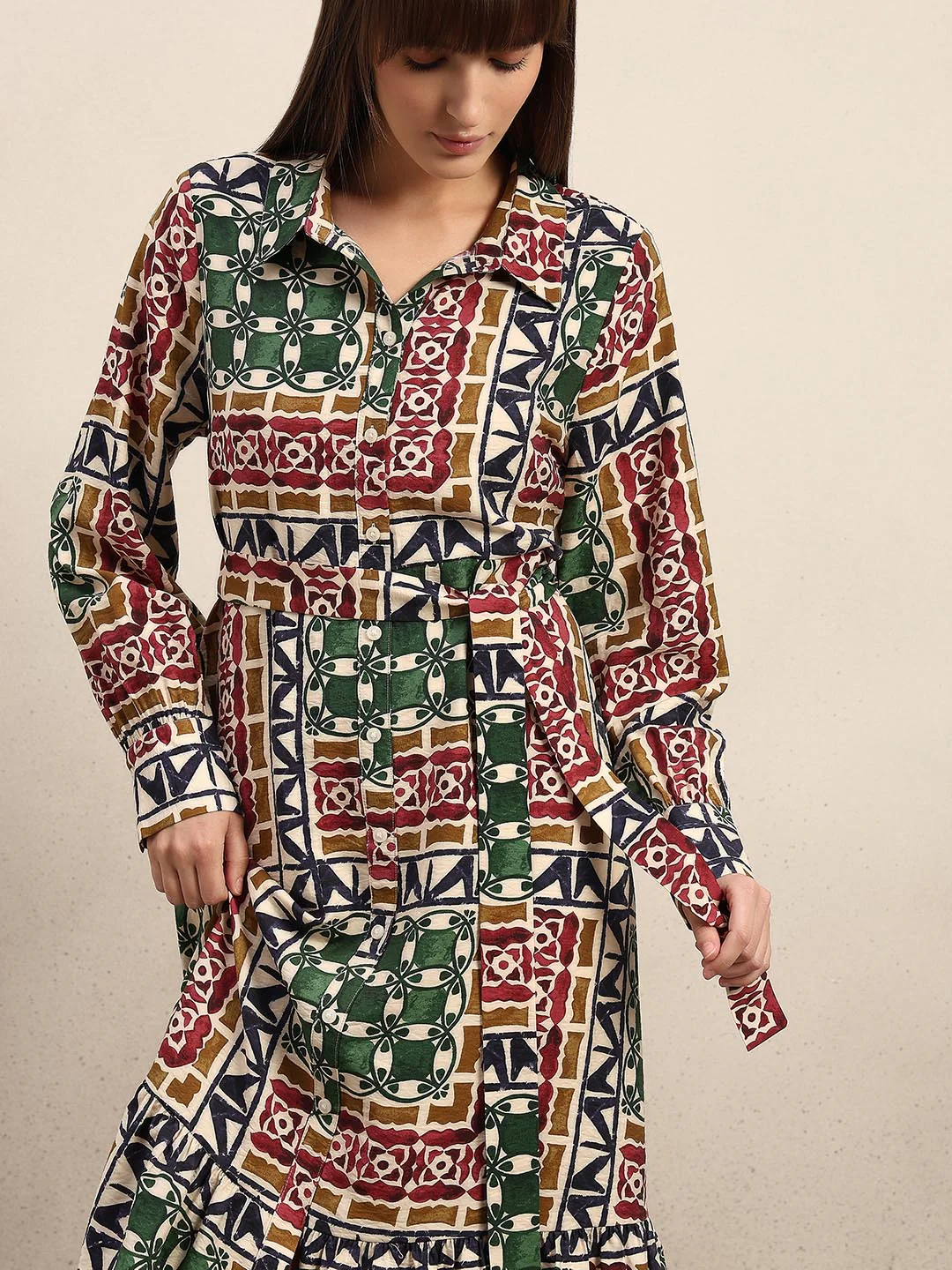 Multi-Colour Printed Shirt Dress - Image 5