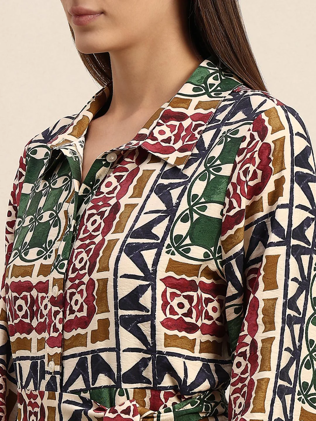 Multi-Colour Printed Shirt Dress - Image 6