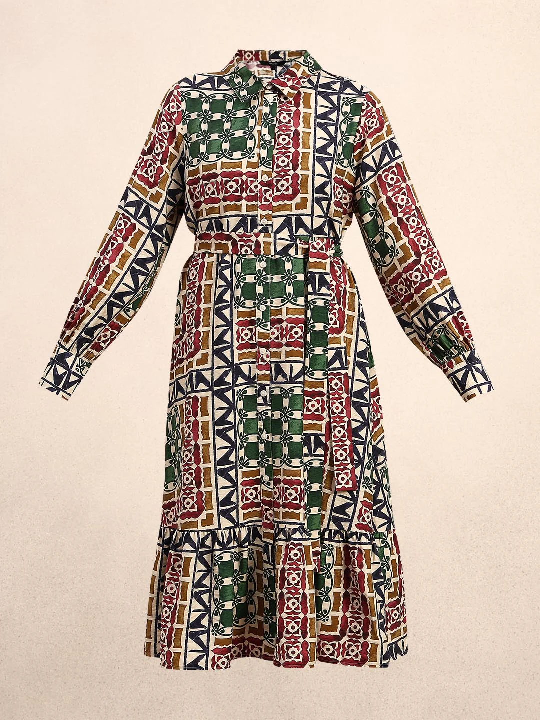 Multi-Colour Printed Shirt Dress - Image 7
