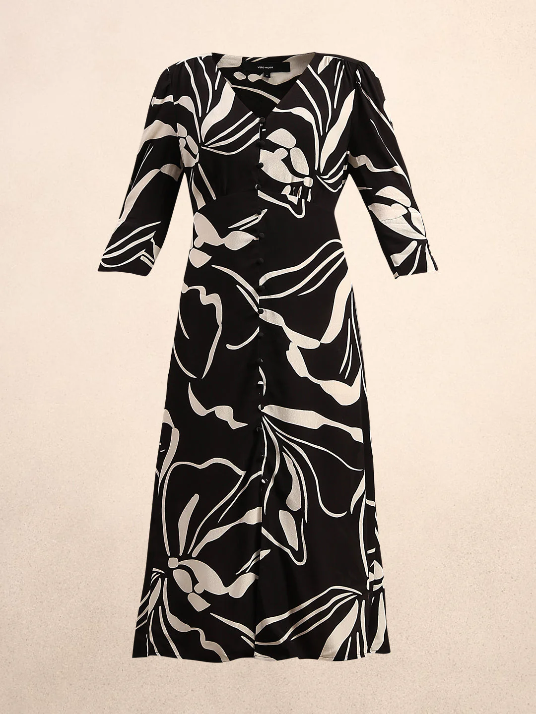 Printed V-Neck Midi Dress - Image 7