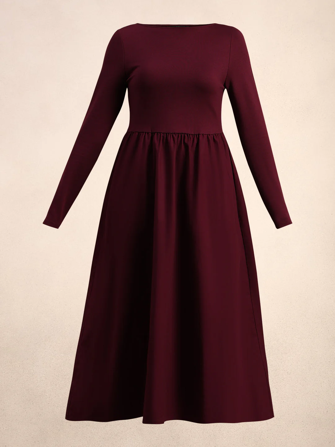 Burgundy Boat Neck Dress - Image 7