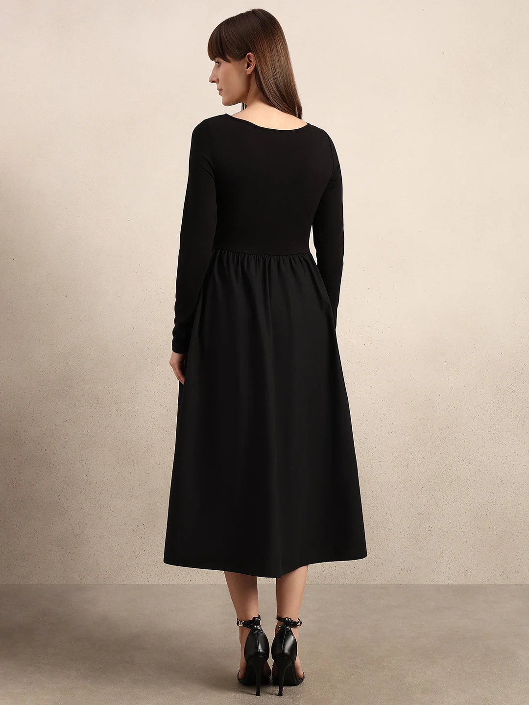 Black Boat Neck Dress - Image 5