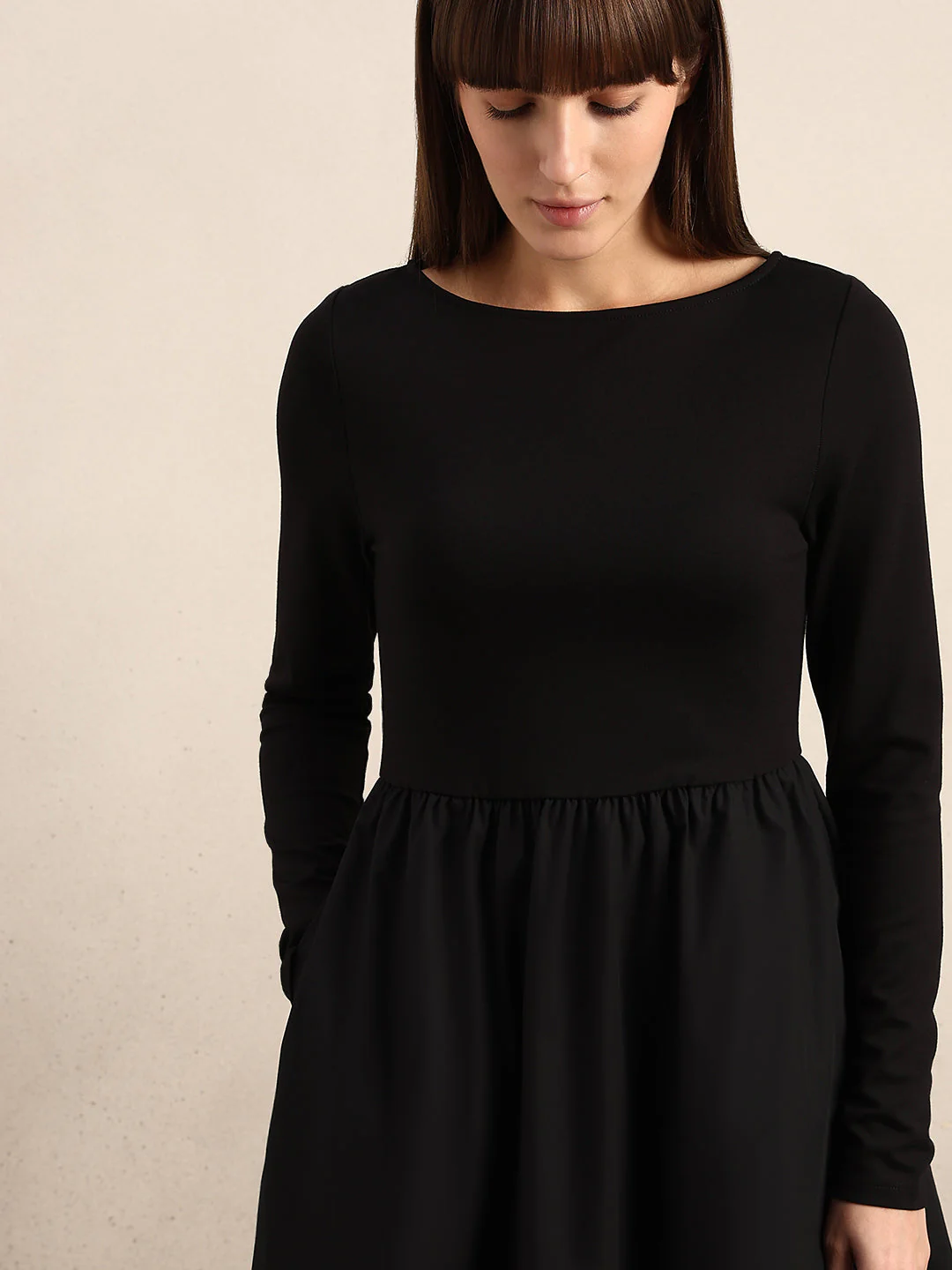 Black Boat Neck Dress - Image 6