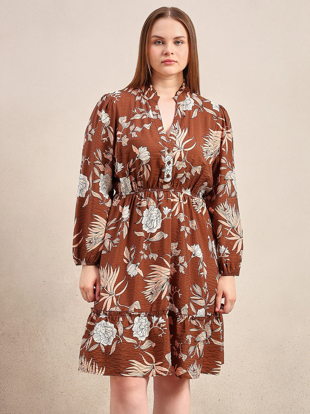 CURVE Floral Print Mini Dress - Image 2