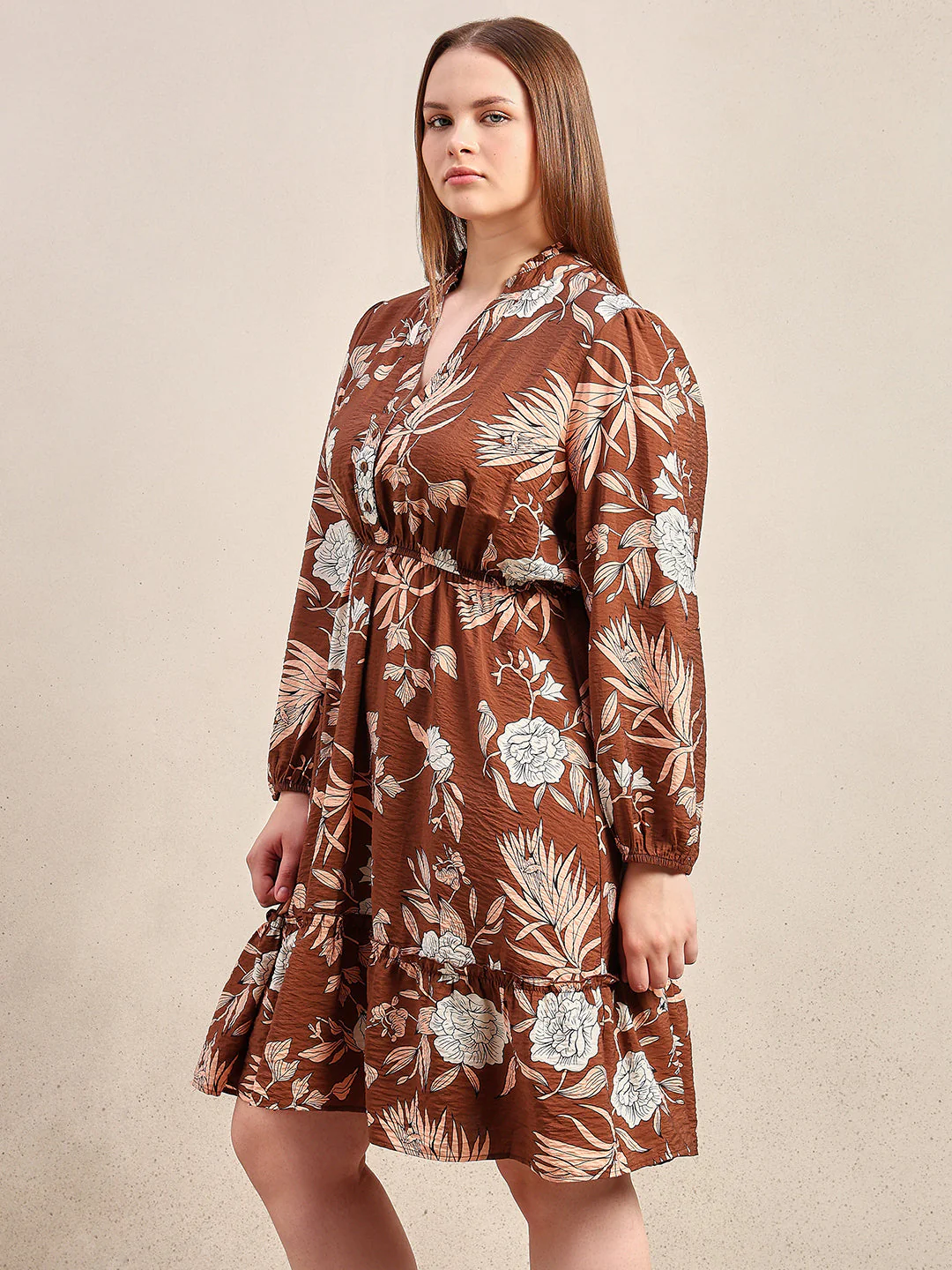 CURVE Floral Print Mini Dress - Image 3