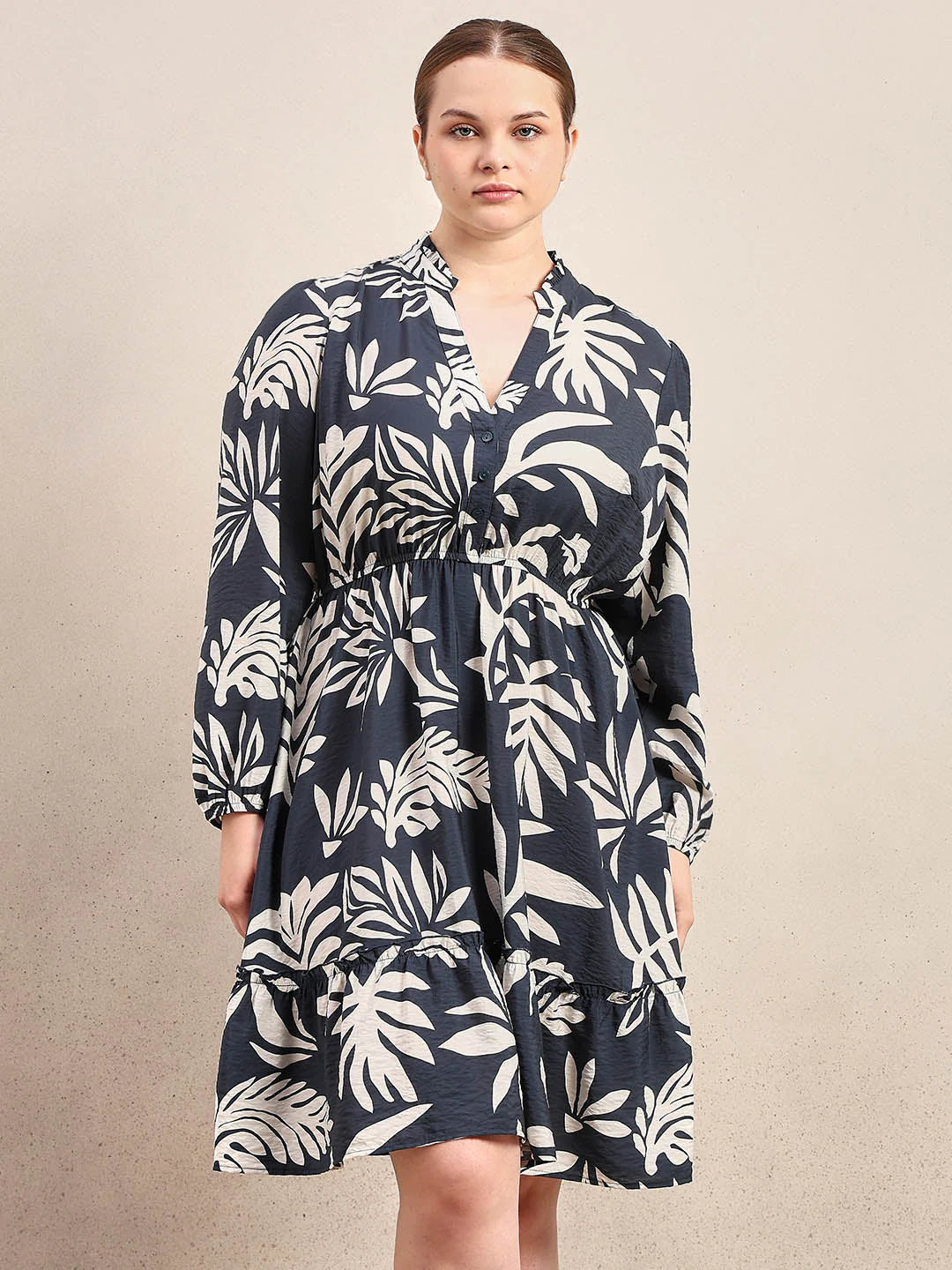 Curve Printed Mini Dress - Image 2