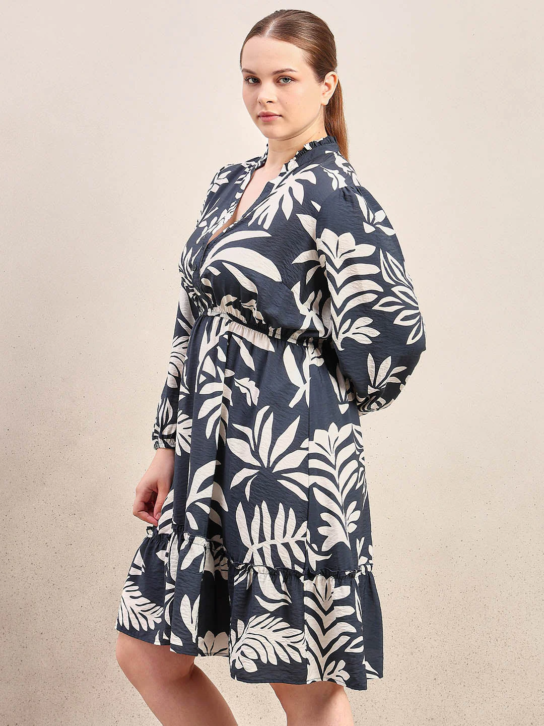 Curve Printed Mini Dress - Image 3