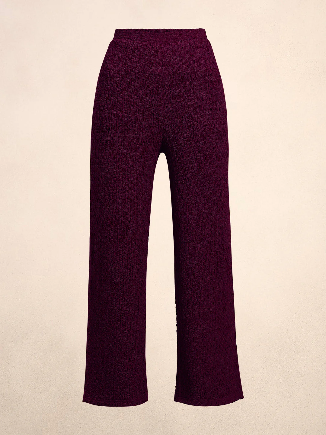 Wide Leg Textured Pants - Purple - Image 7