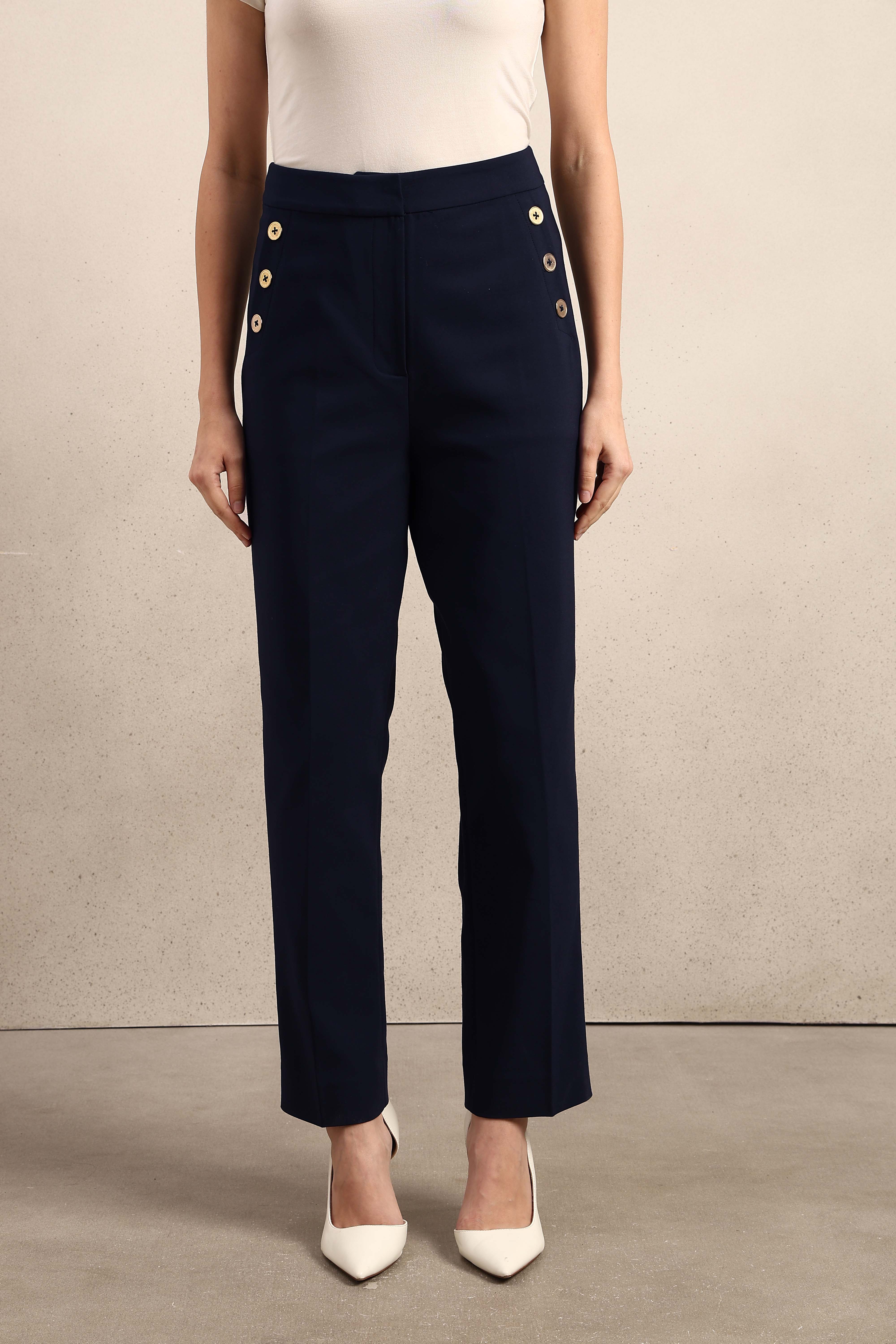Button Detail Ankle Length Pants - Image 9