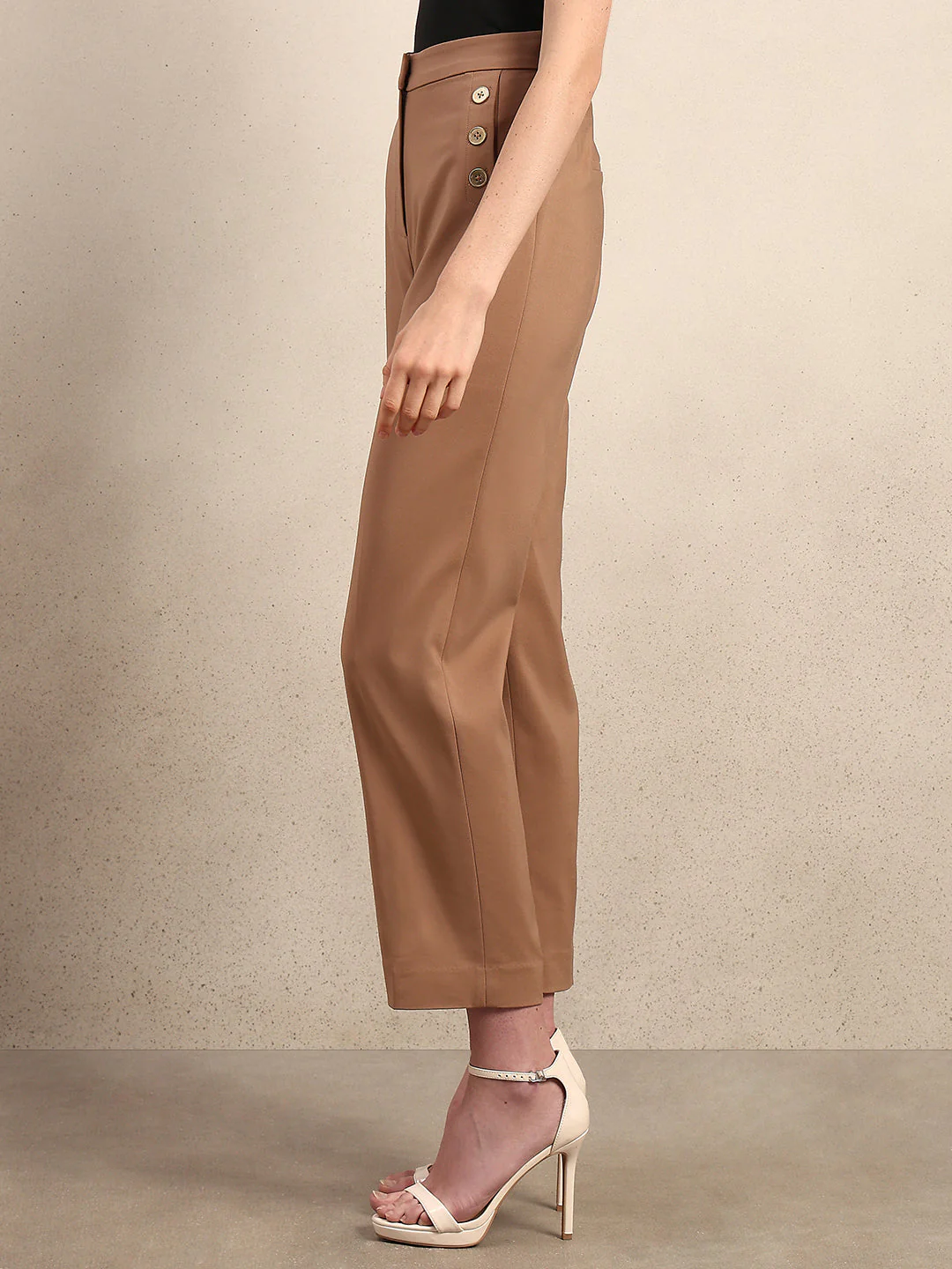 Button Detail High Rise Pants - Image 3