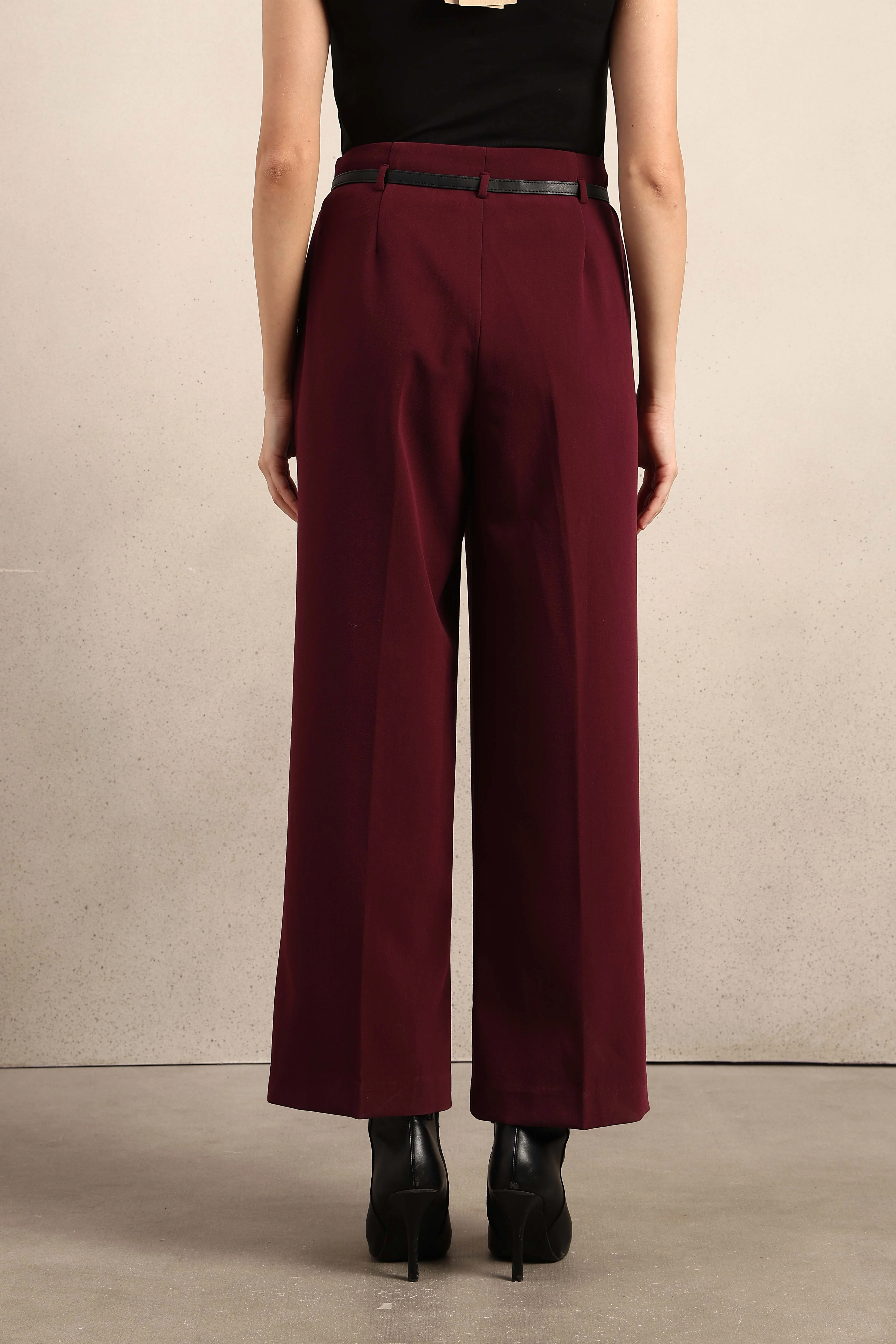 Wide Leg Maroon Pants - Image 10