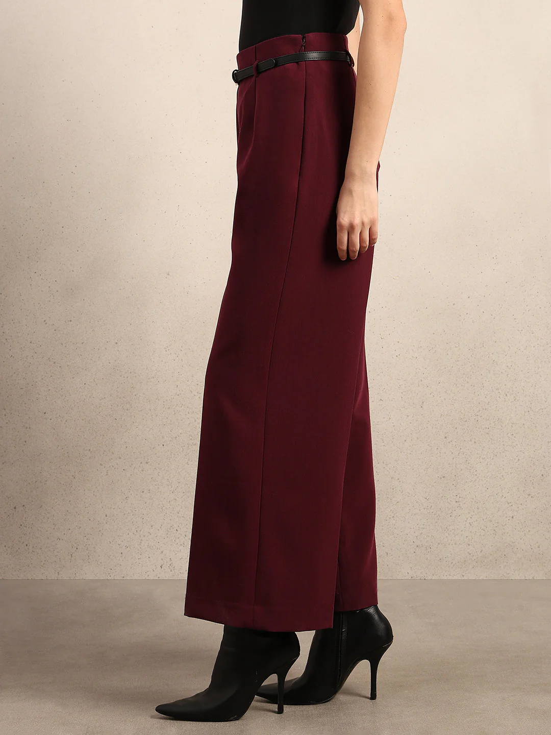 Wide Leg Maroon Pants - Image 3