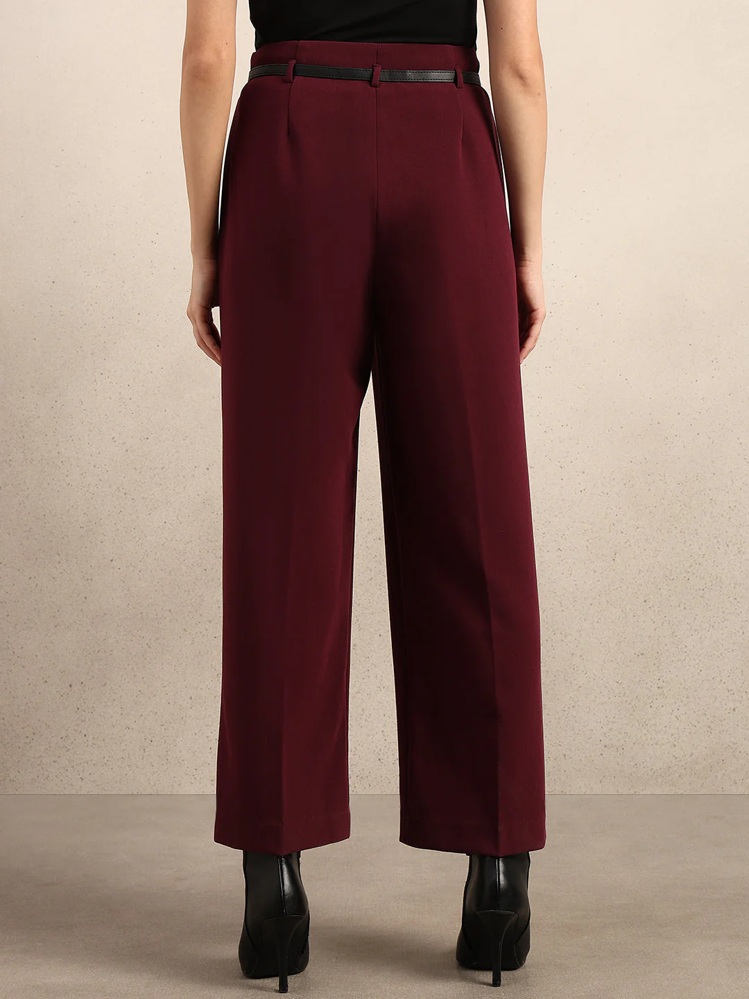 Wide Leg Maroon Pants - Image 4
