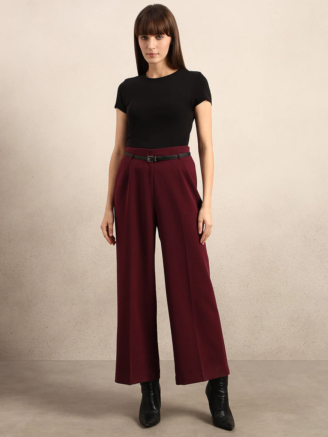 Wide Leg Maroon Pants - Image 5