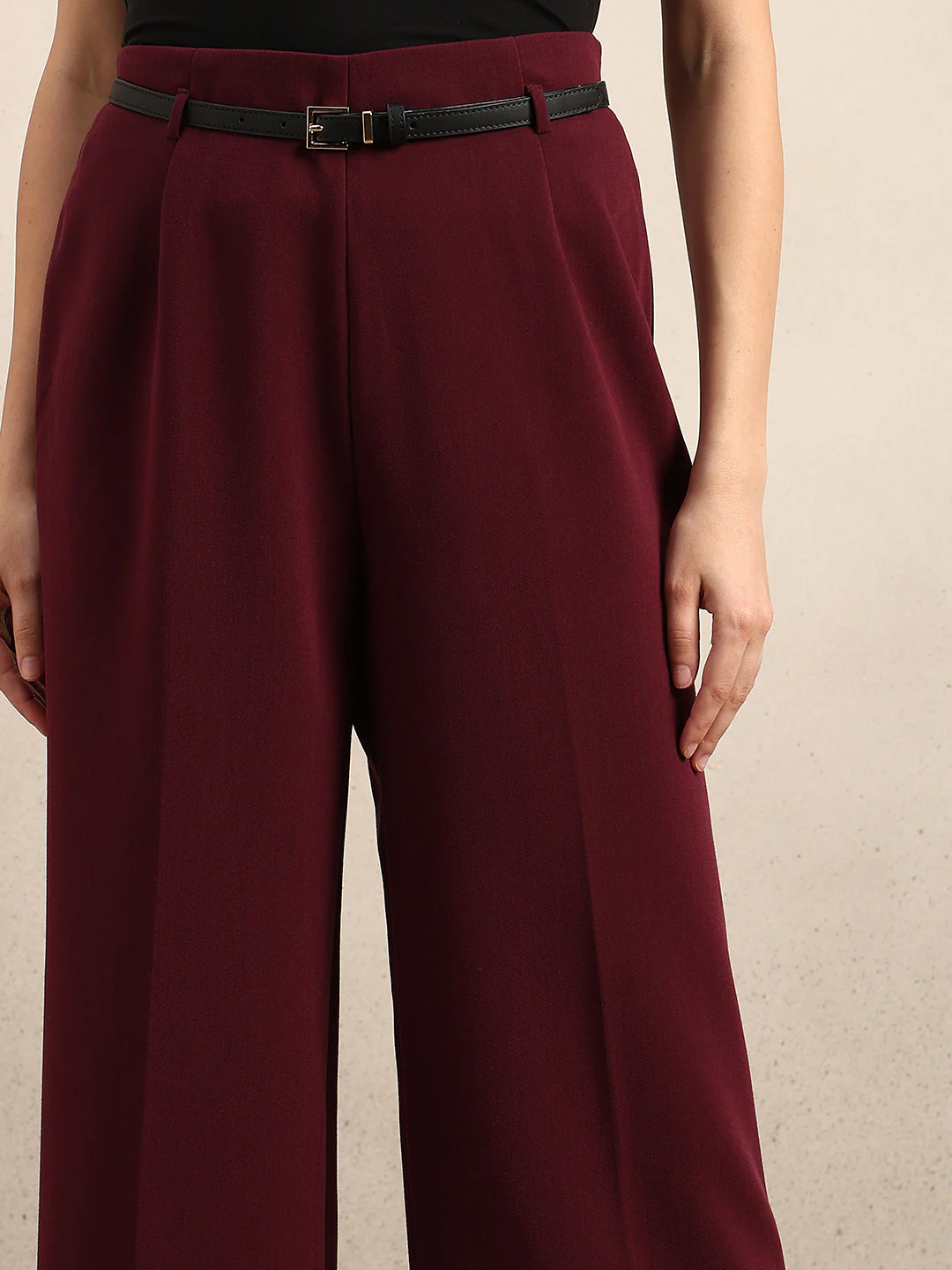 Wide Leg Maroon Pants - Image 6