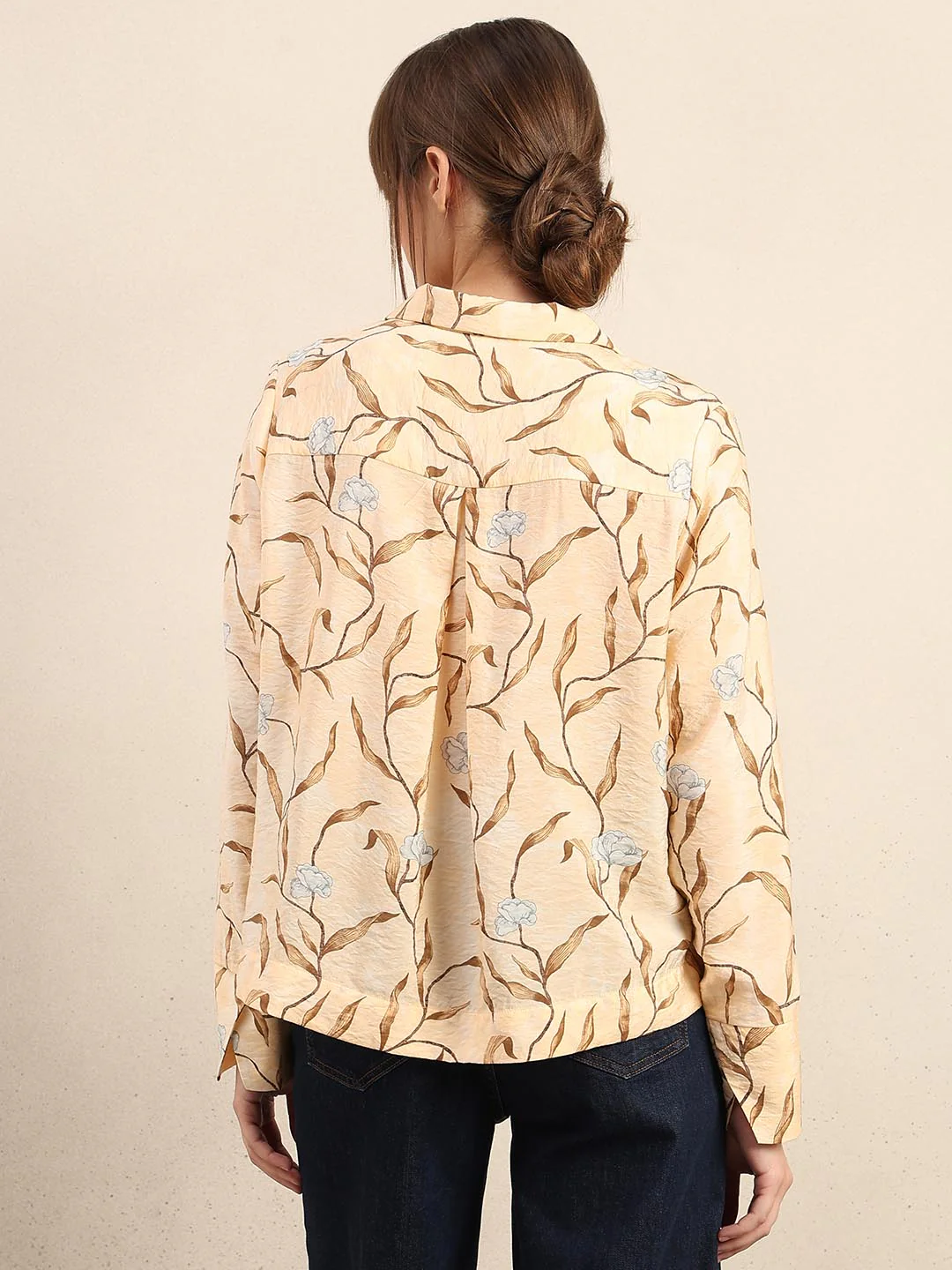 Beige Printed Shirt - Image 4