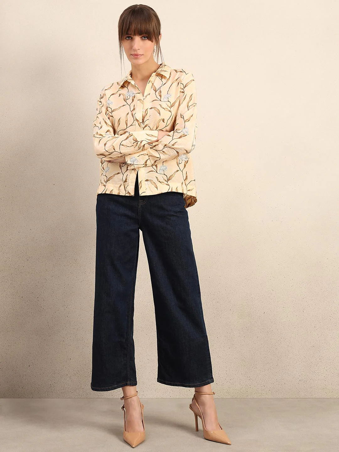 Beige Printed Shirt - Image 5