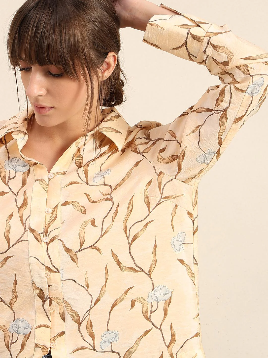 Beige Printed Shirt - Image 6