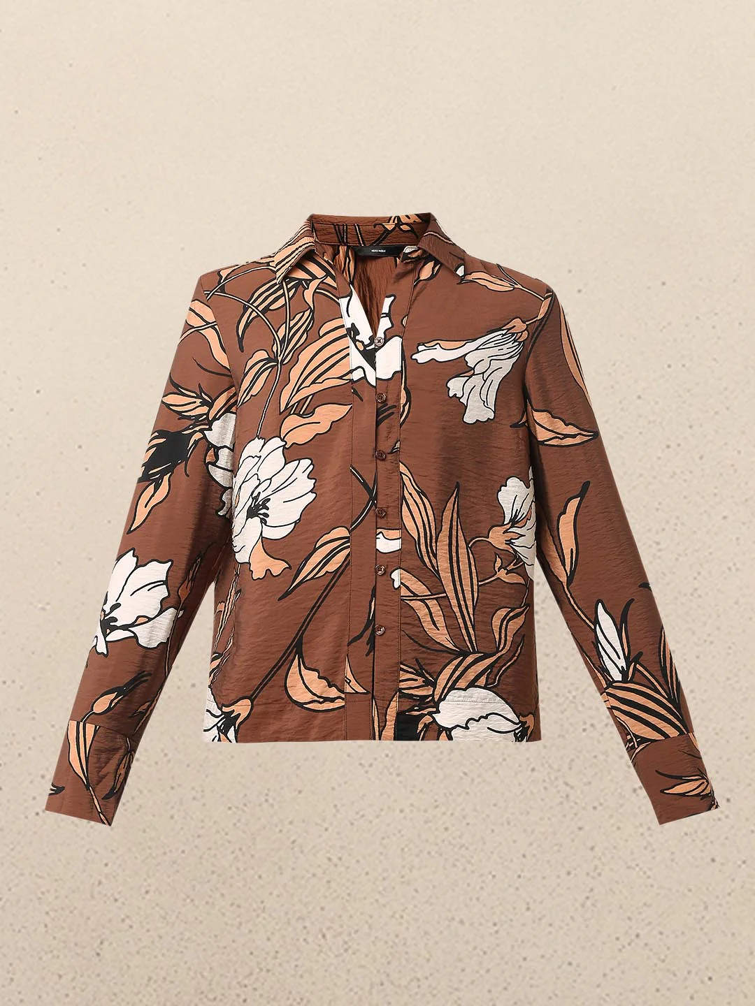 Brown Floral Printed Shirt - Image 7