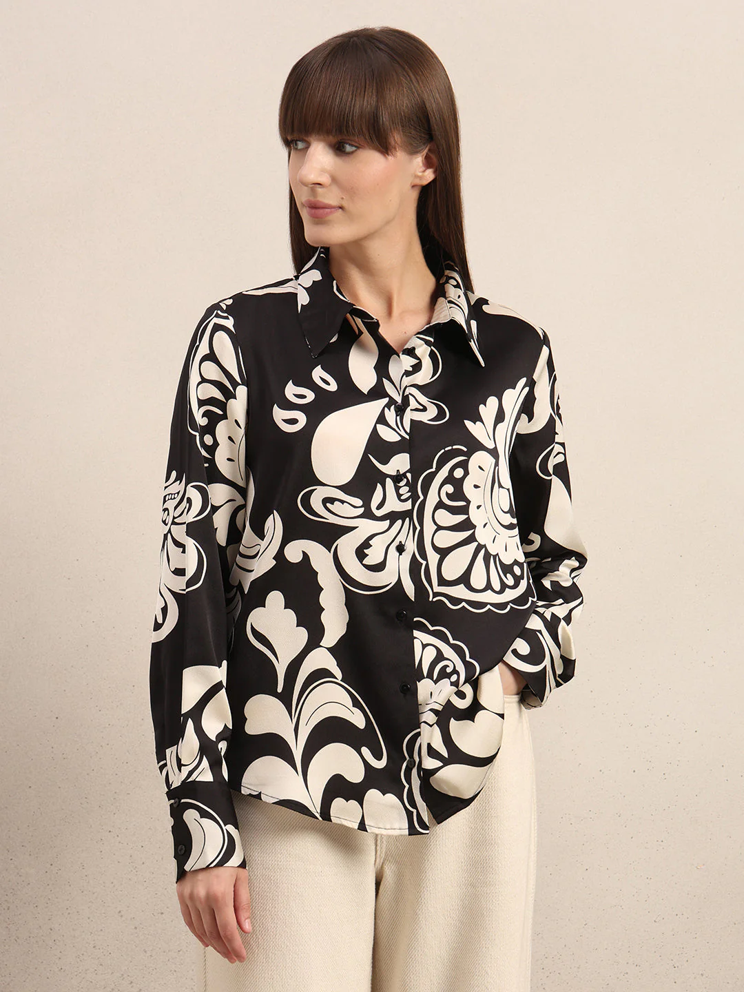 Black Printed Shirt - Image 2