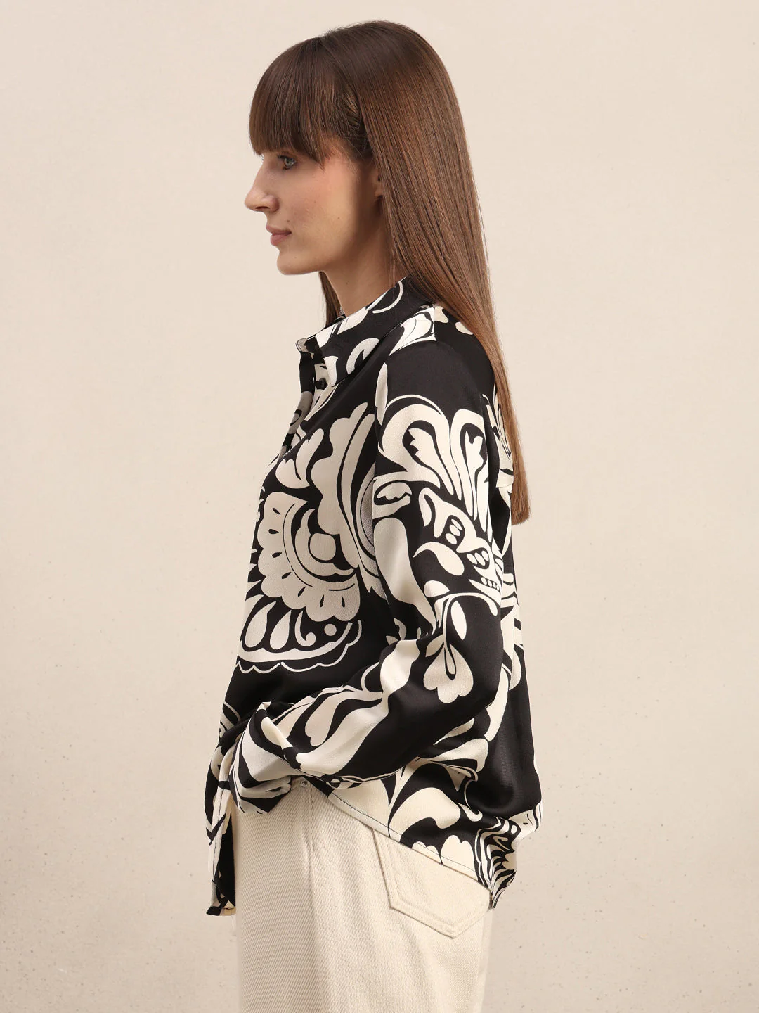 Black Printed Shirt - Image 3