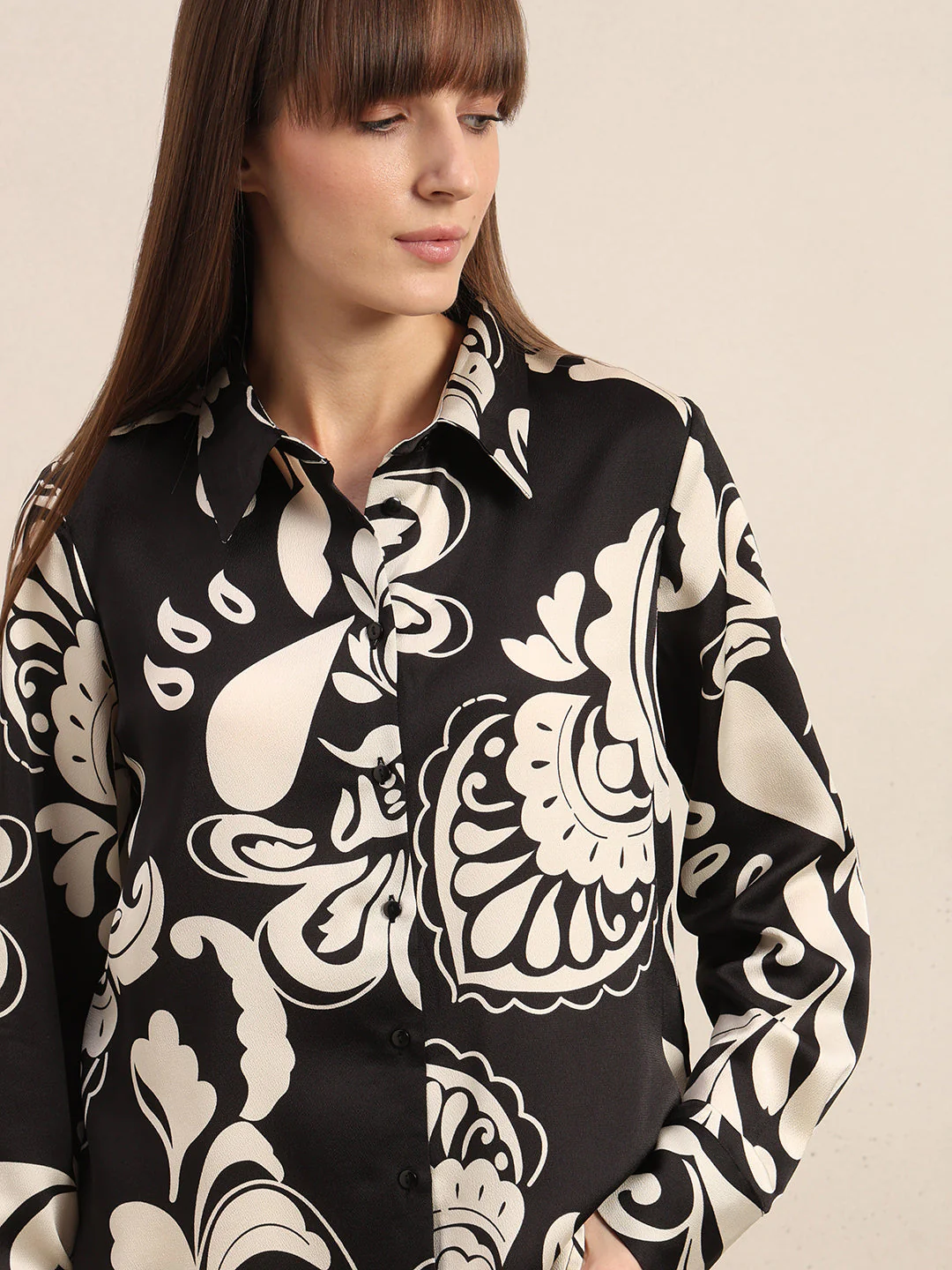 Black Printed Shirt - Image 6