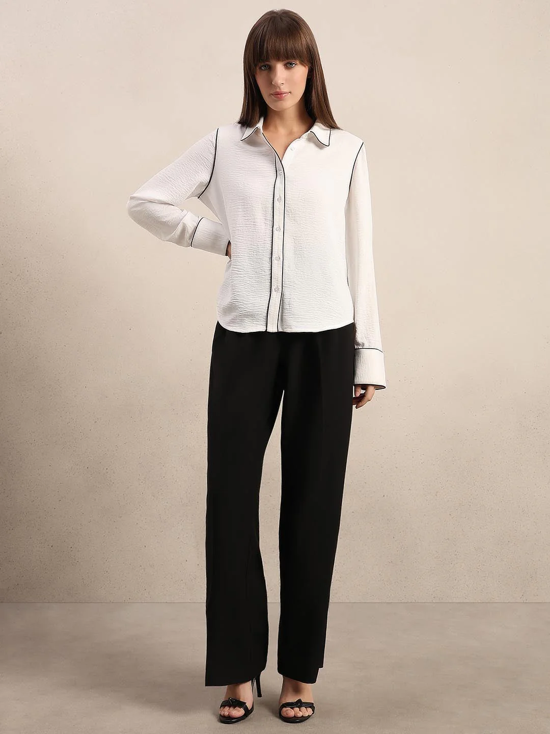 White Textured Shirt - Image 5