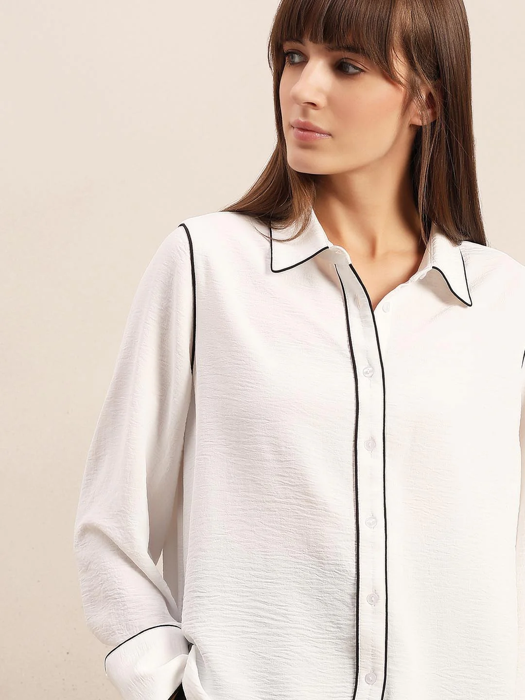 White Textured Shirt - Image 6
