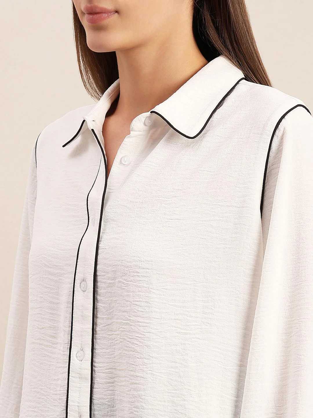 White Textured Shirt - Image 8